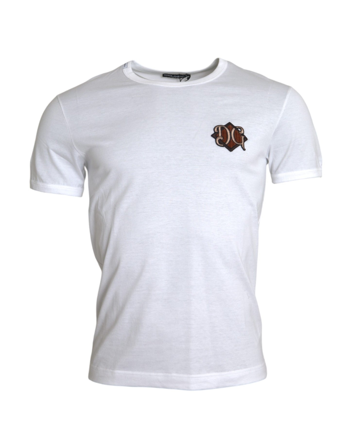 Dolce & Gabbana White Logo Embroidery Short Sleeve T-shirt IT44 / XS