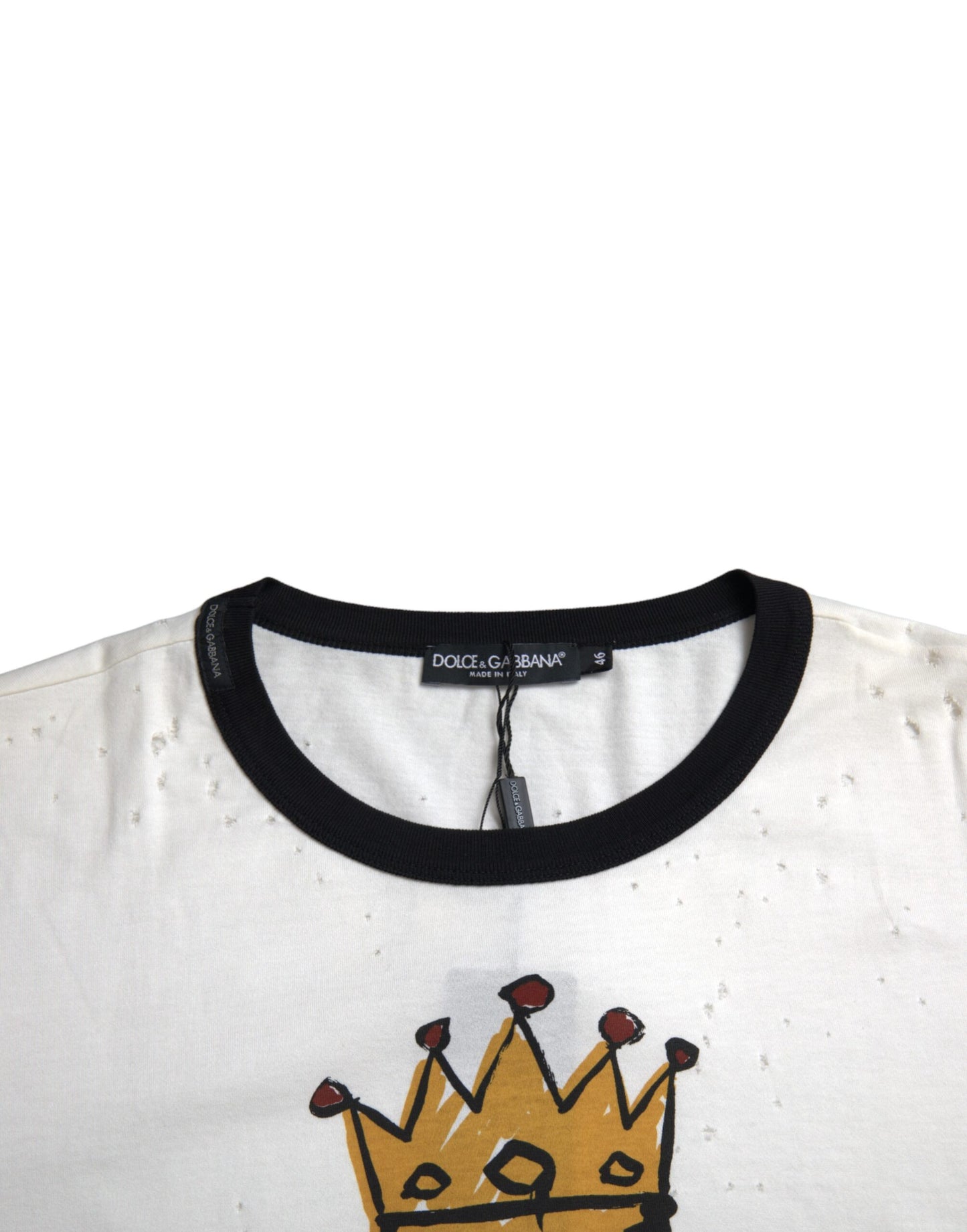 Dolce & Gabbana White King Of Love Cotton Men T-shirt IT46 / S