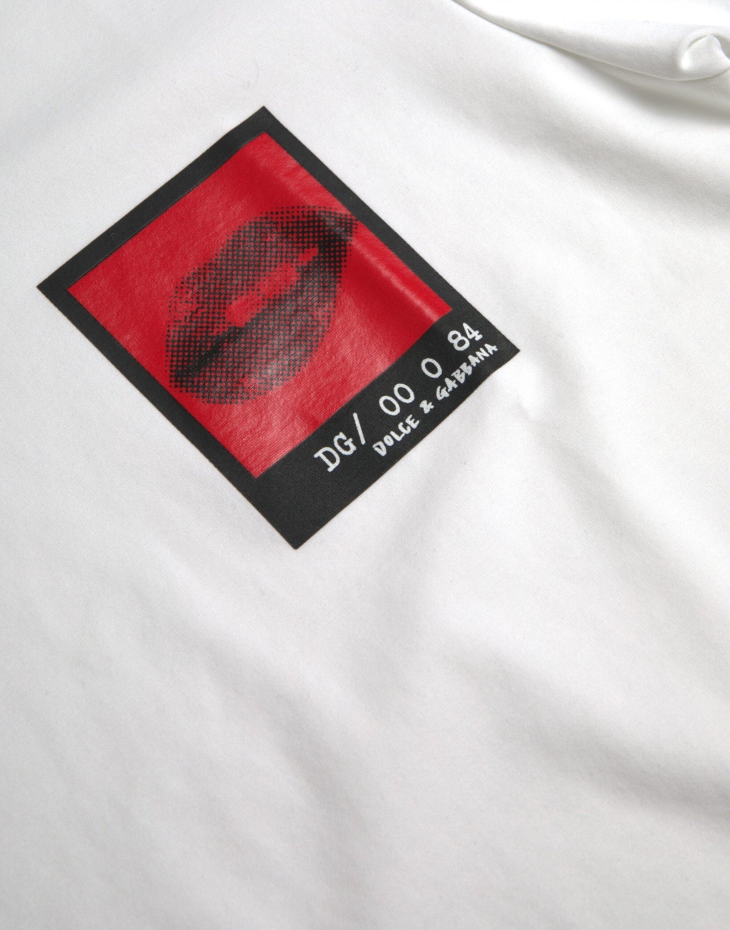 Dolce & Gabbana White Red Lips Print Cotton Men T-shirt IT50 / L