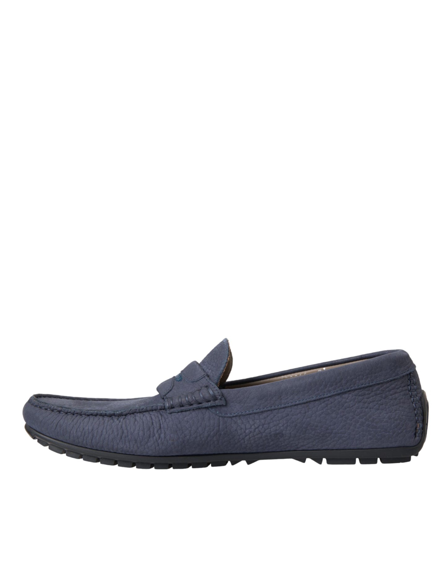 Dolce & Gabbana Blue Calf Leather Slip On Moccasin Shoes EU41.5 / US8.5