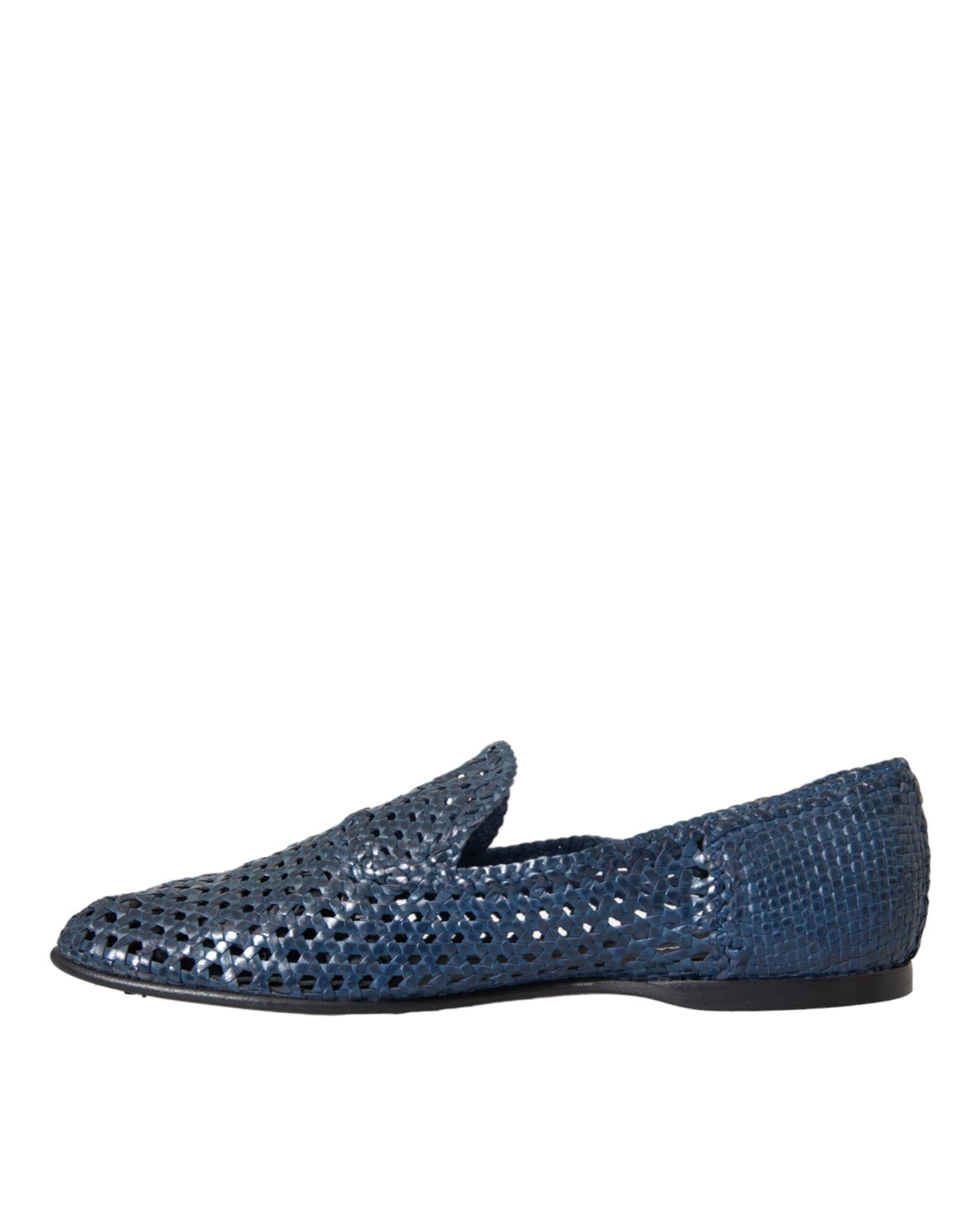 Dolce & Gabbana Blue Woven Leather Slip On Loafers Men Shoes EU42 / US9