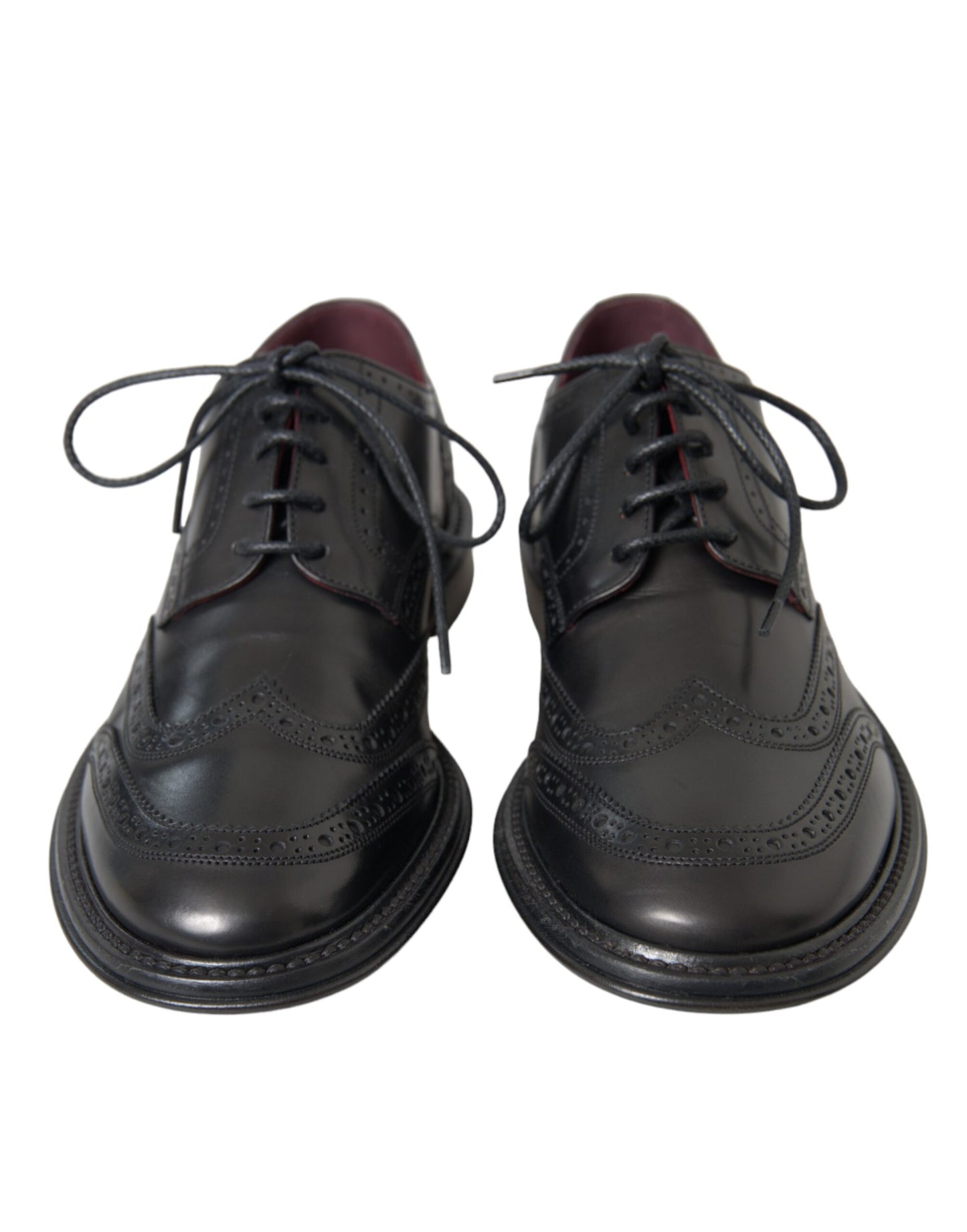 Dolce & Gabbana Black Leather Oxford Wingtip Formal Men Shoes EU41 / US8