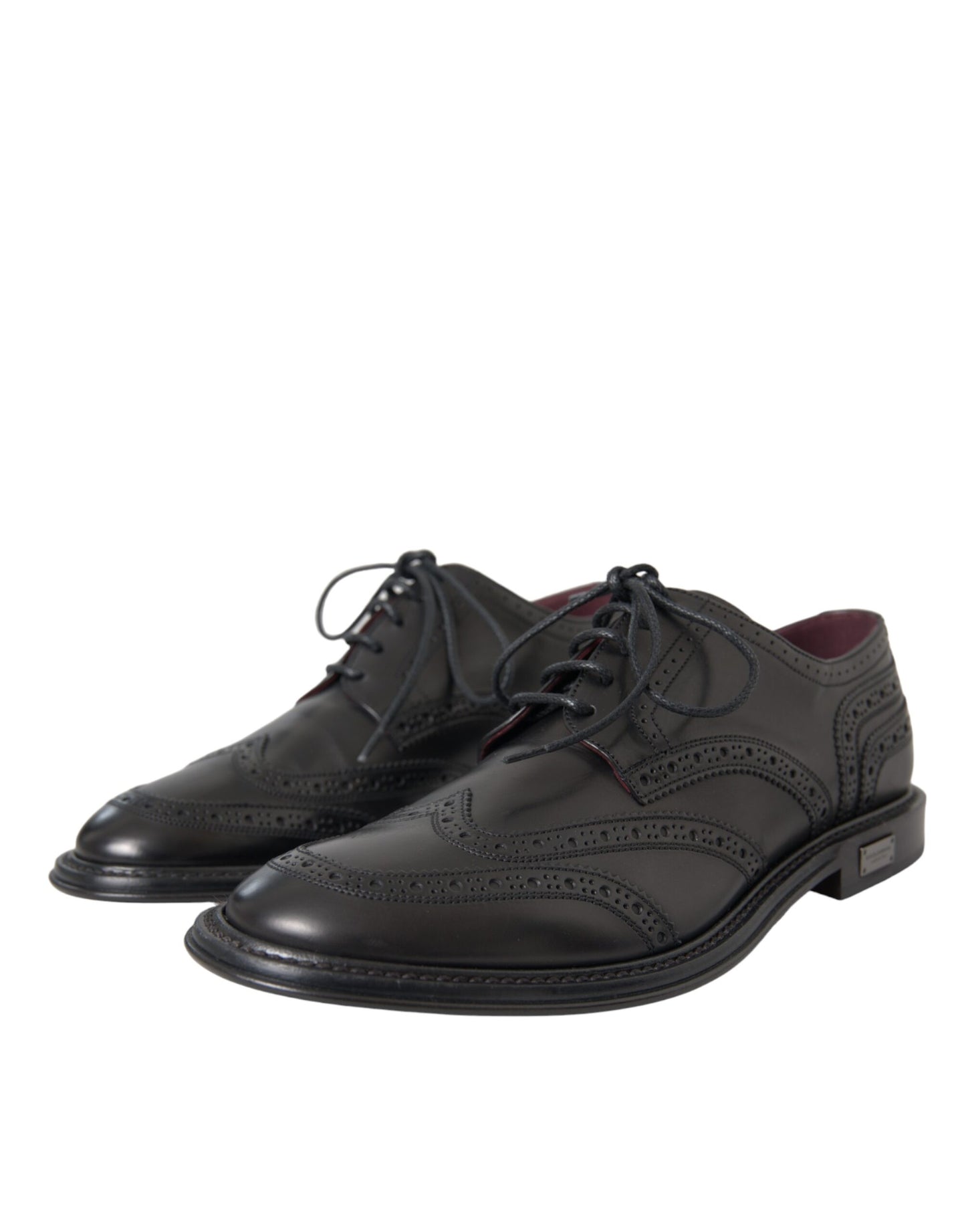 Dolce & Gabbana Black Leather Oxford Wingtip Formal Men Shoes EU41 / US8