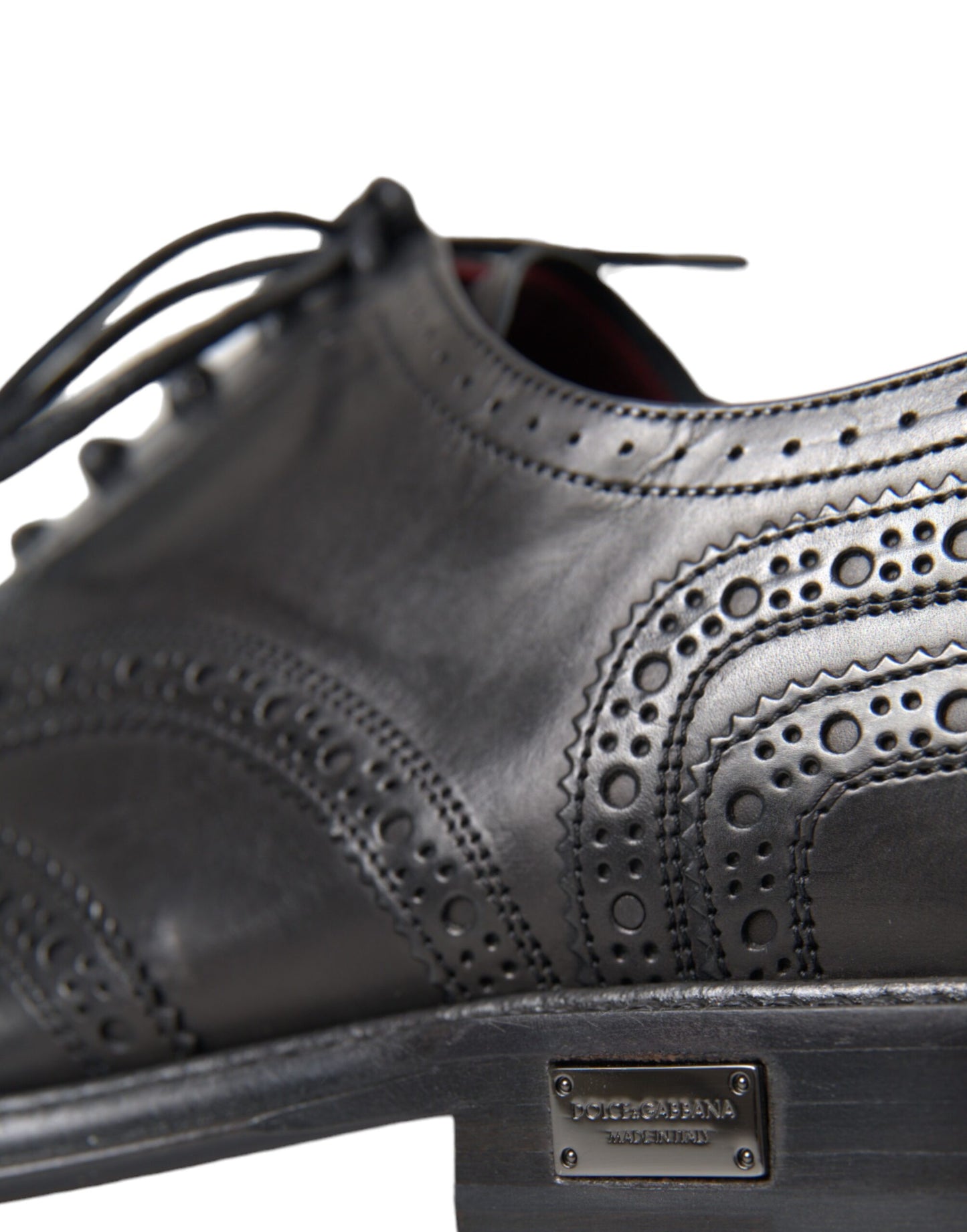 Dolce & Gabbana Black Leather Oxford Wingtip Formal Men Shoes EU41 / US8