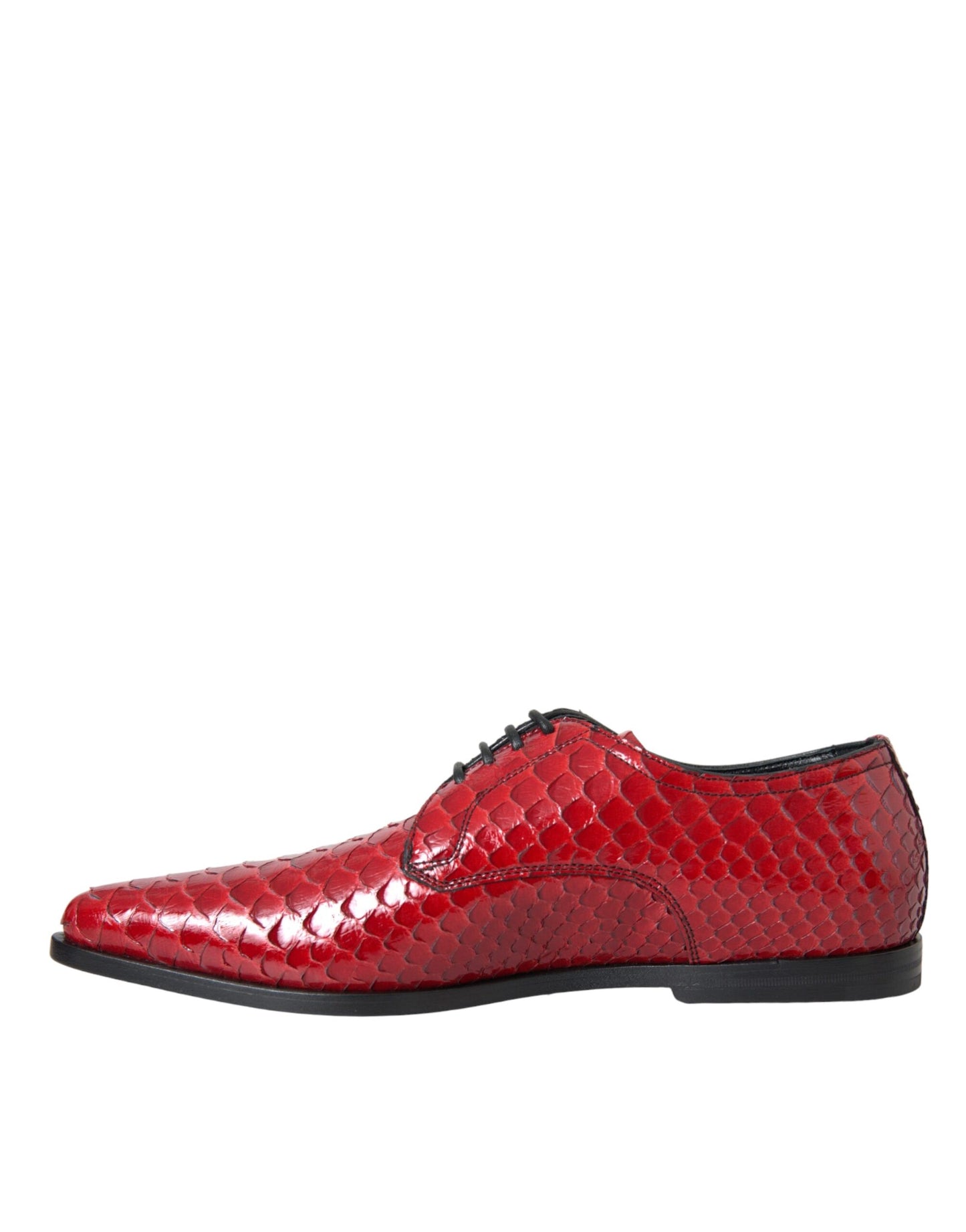 Dolce & Gabbana Red Textured Varnished Derby Men Formal Shoes EU39 / US6