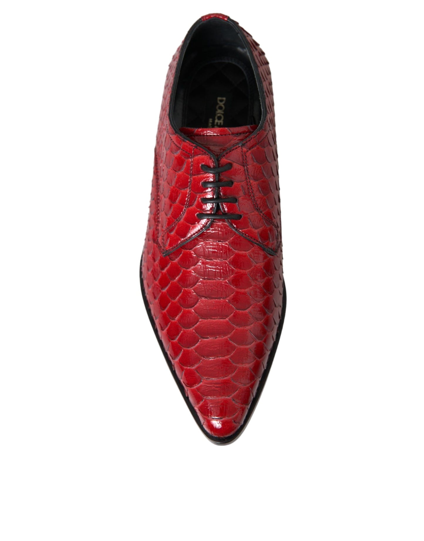 Dolce & Gabbana Red Textured Varnished Derby Men Formal Shoes EU39 / US6