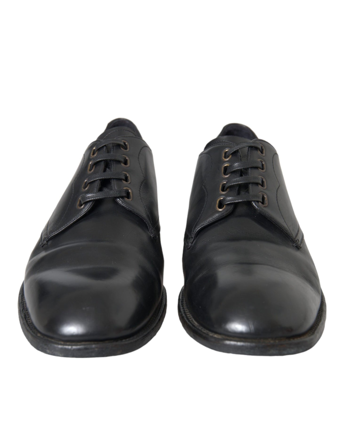 Dolce & Gabbana Black Leather Derby Formal Dress Men Shoes EU43 / US10