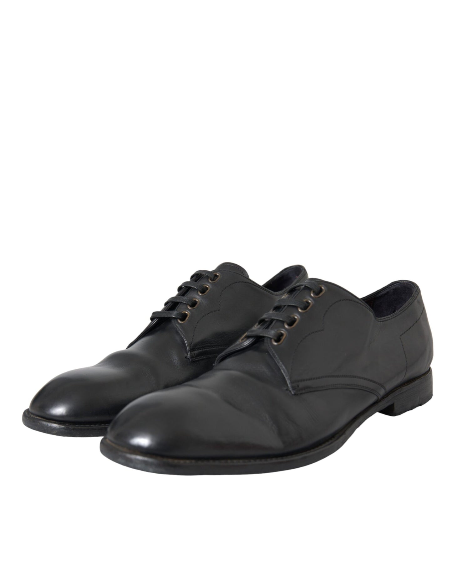 Dolce & Gabbana Black Leather Derby Formal Dress Men Shoes EU43 / US10