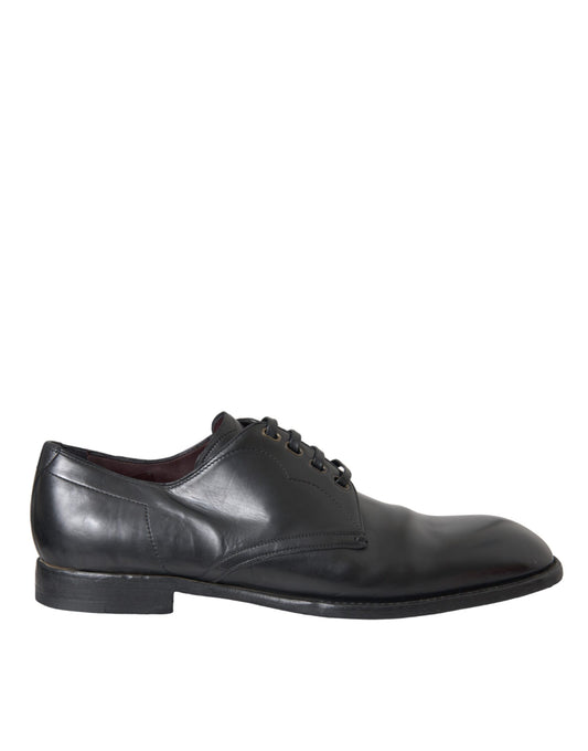 Dolce & Gabbana Black Leather Derby Formal Dress Men Shoes EU43 / US10