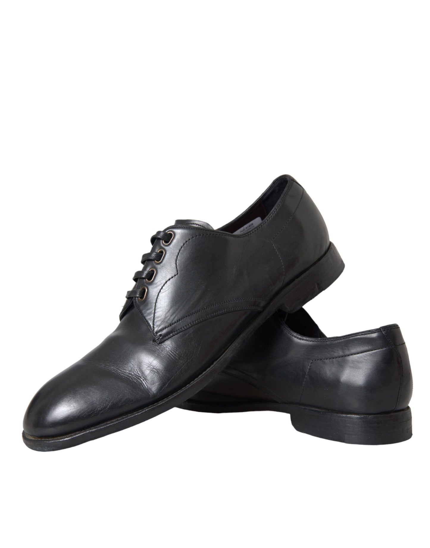 Dolce & Gabbana Black Leather Derby Formal Dress Men Shoes EU43 / US10