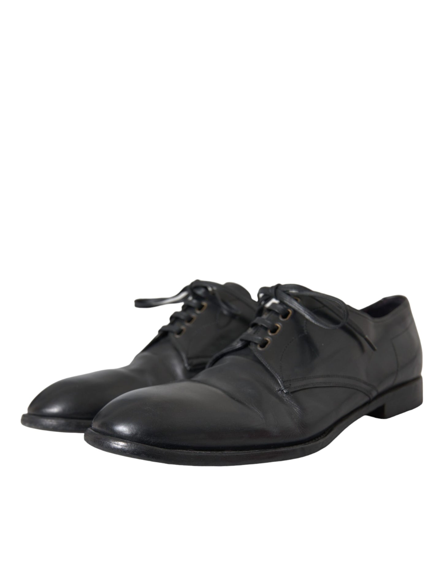 Dolce & Gabbana Black Leather Derby Formal Dress Men Shoes EU44 / US11