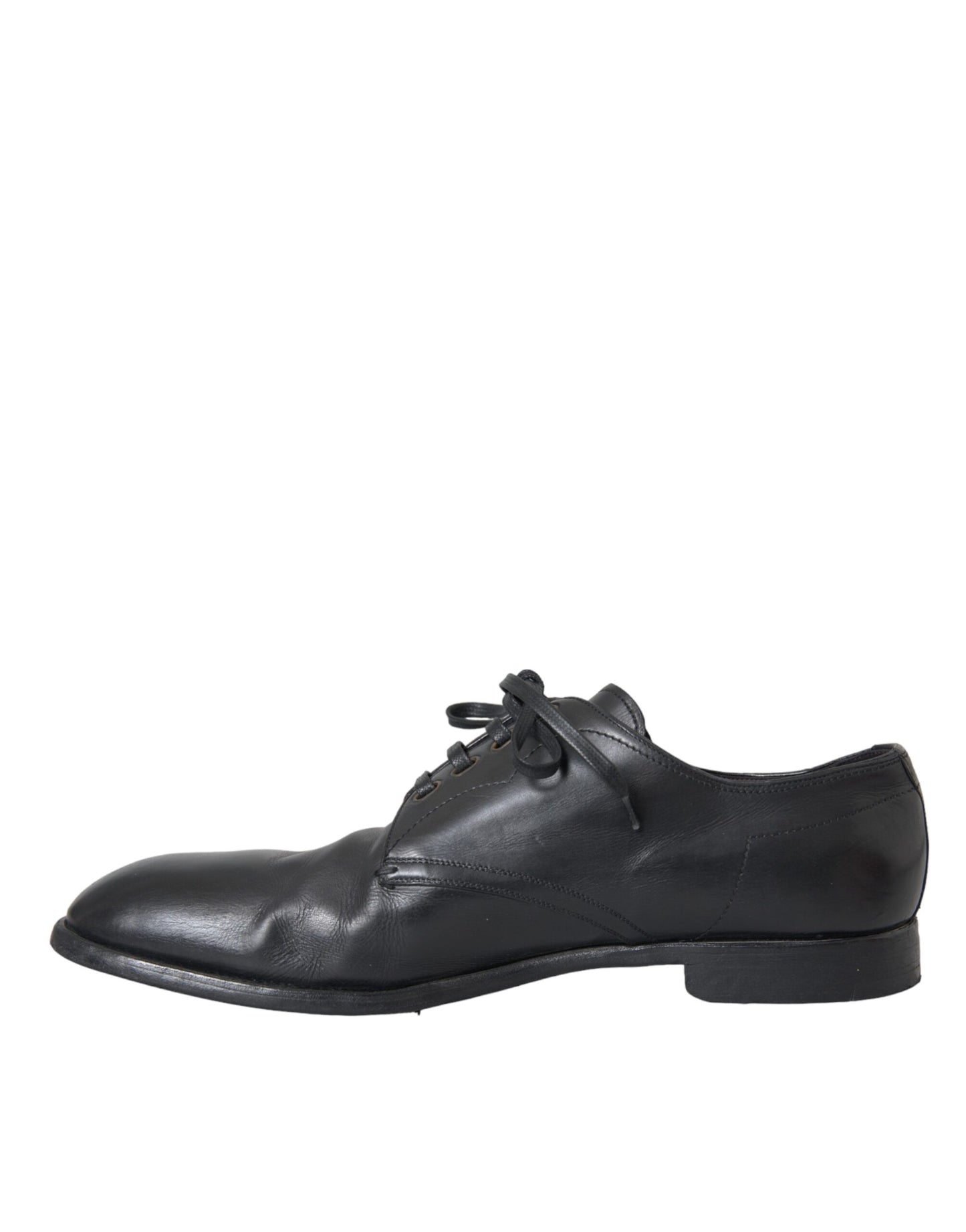 Dolce & Gabbana Black Leather Derby Formal Dress Men Shoes EU44 / US11