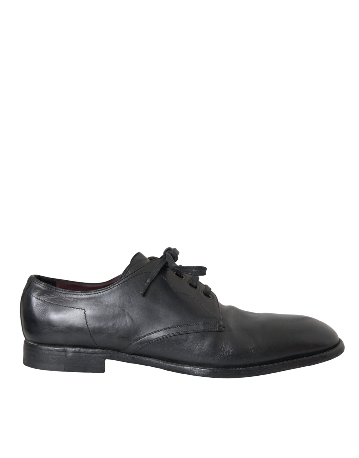 Dolce & Gabbana Black Leather Derby Formal Dress Men Shoes EU44 / US11