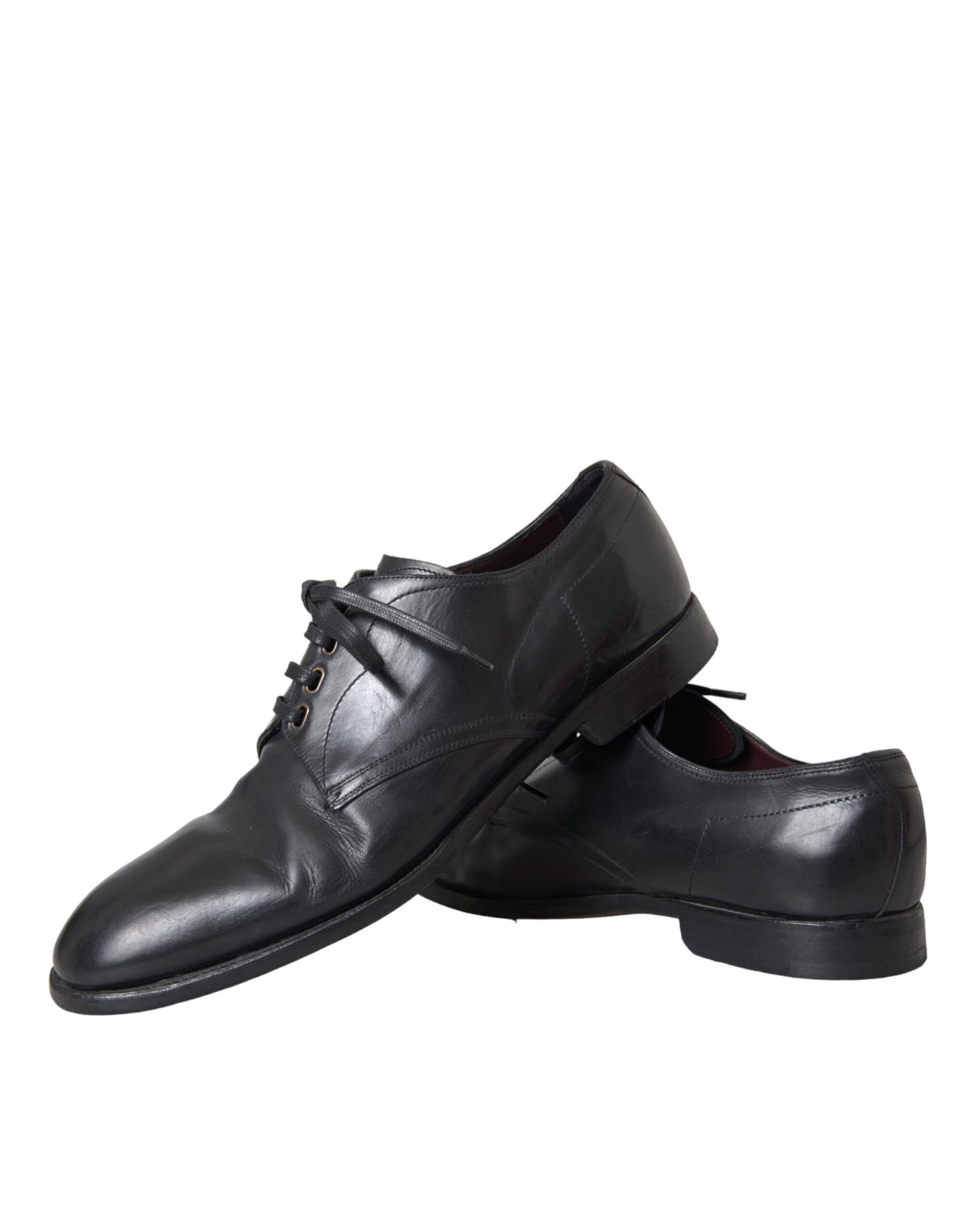 Dolce & Gabbana Black Leather Derby Formal Dress Men Shoes EU44 / US11