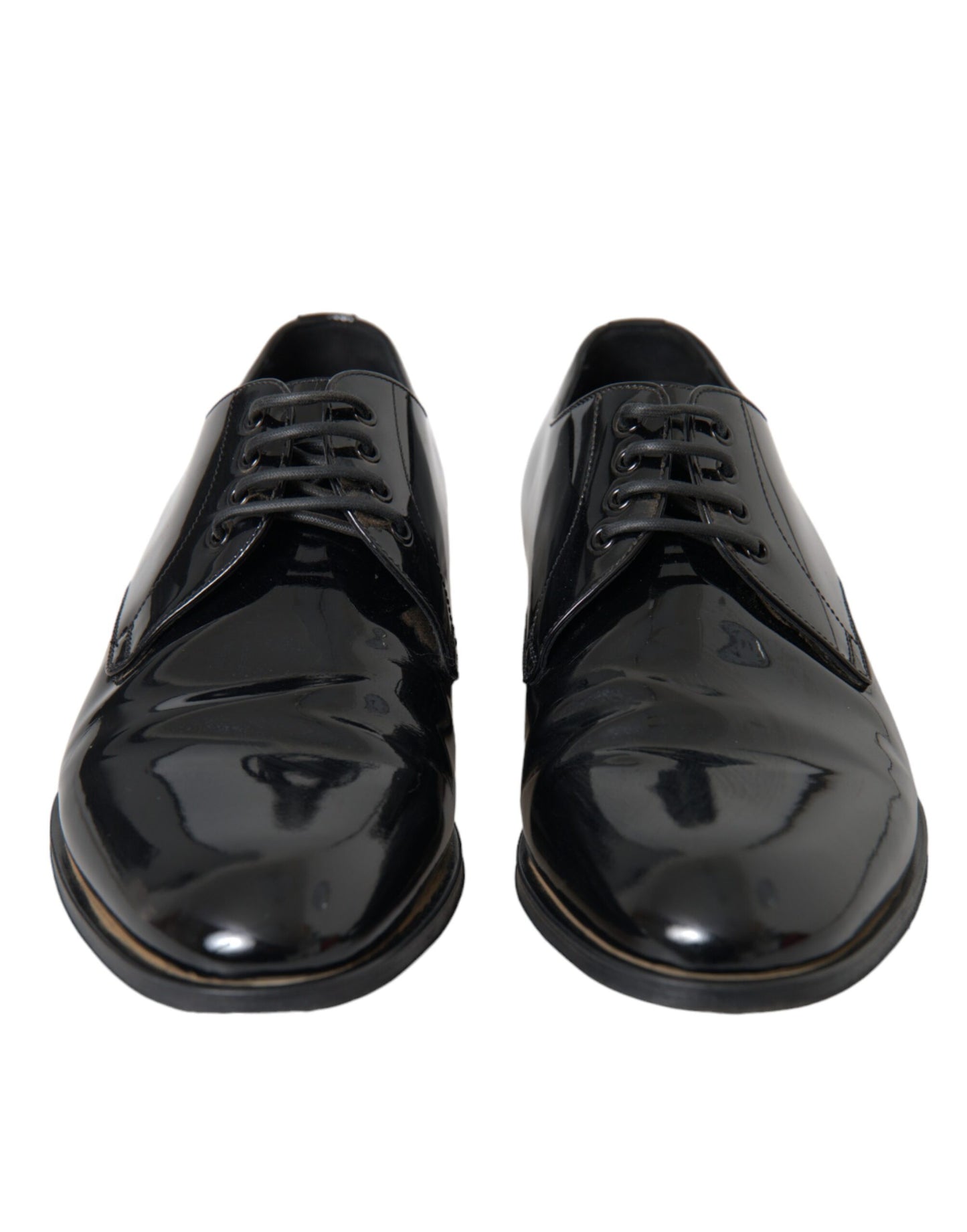 Dolce & Gabbana Black Patent Leather Derby Formal Dress Shoes EU42 / US9