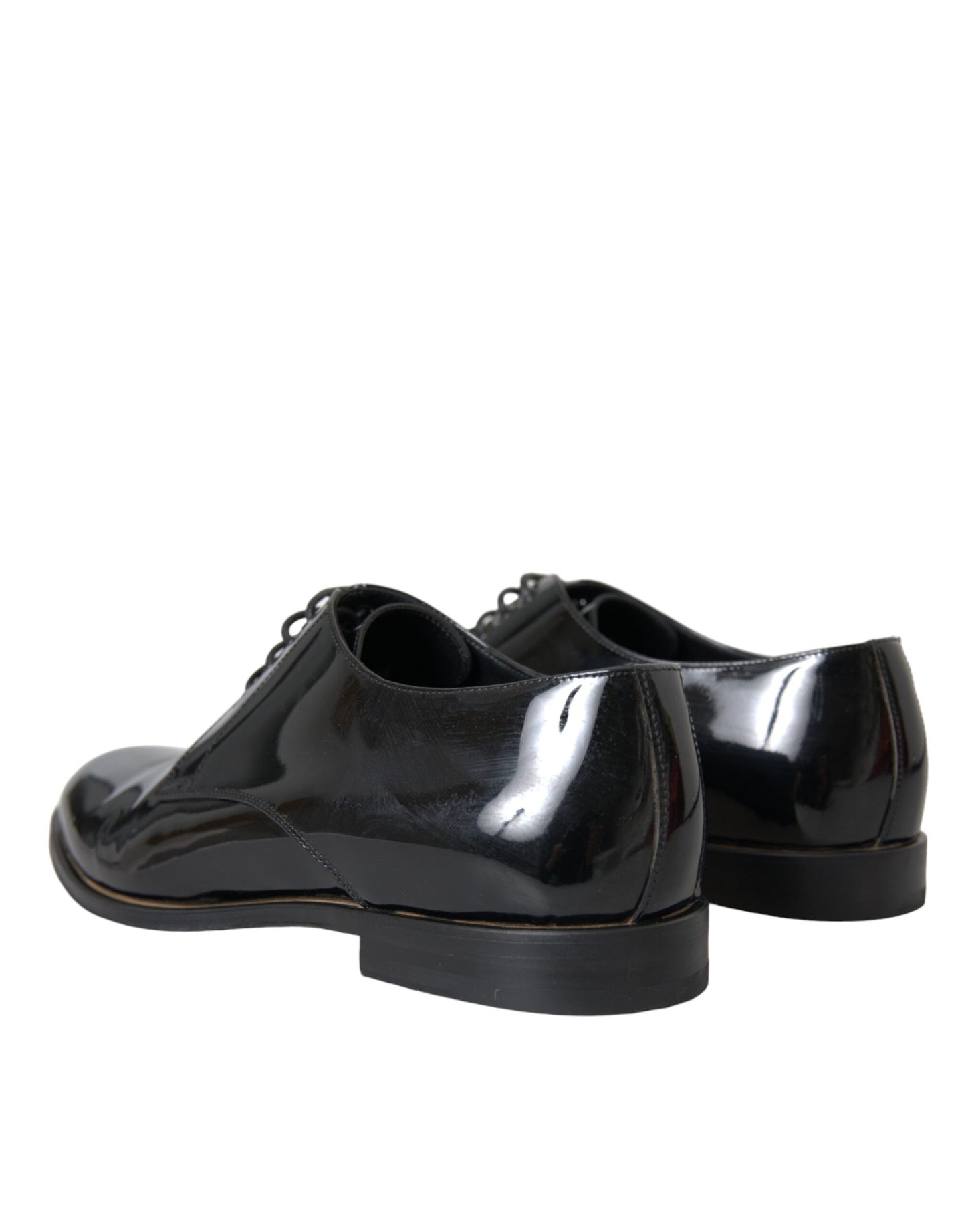 Dolce & Gabbana Black Patent Leather Derby Formal Dress Shoes EU42 / US9