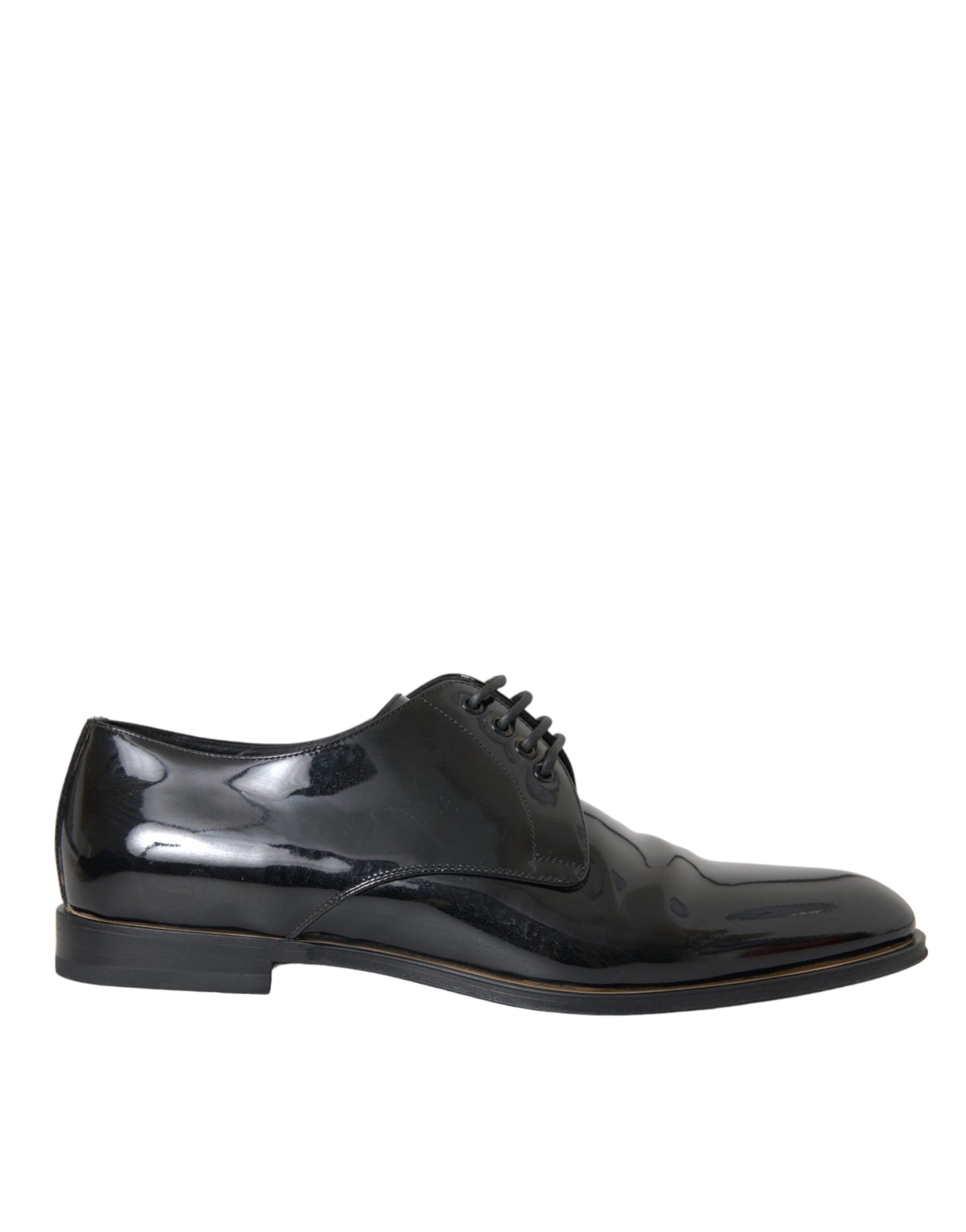 Dolce & Gabbana Black Patent Leather Derby Formal Dress Shoes EU42 / US9