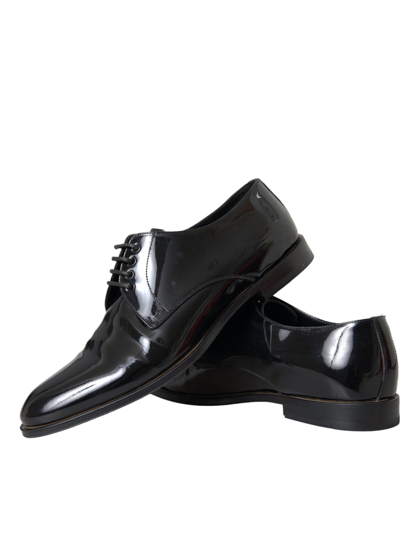 Dolce & Gabbana Black Patent Leather Derby Formal Dress Shoes EU42 / US9