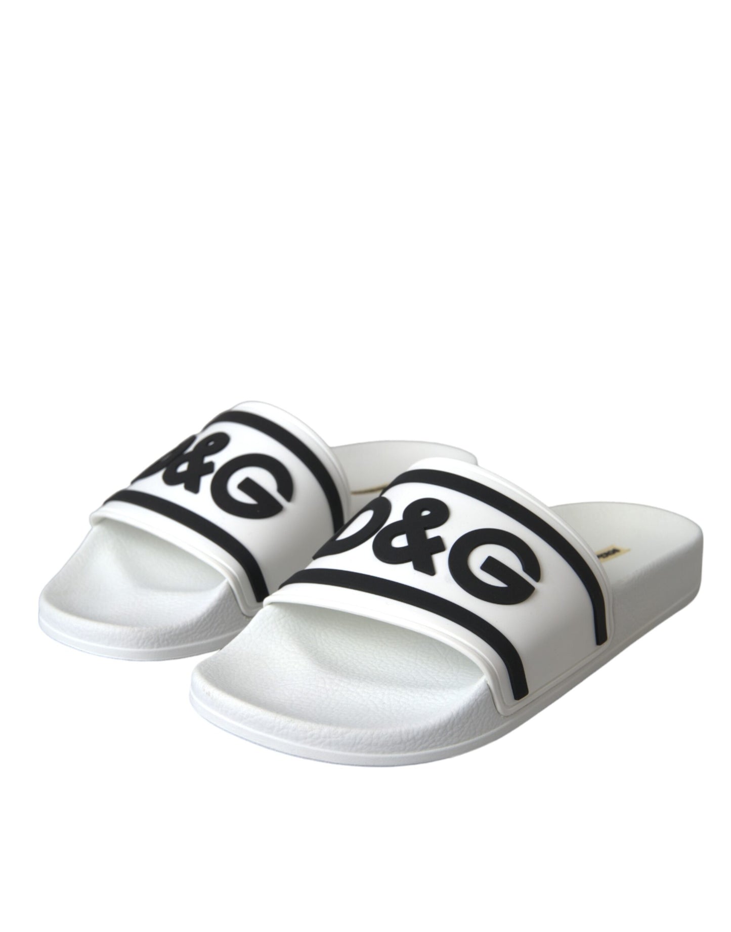 Dolce & Gabbana White Black Sandals Rubber Beachwear Shoes EU41 / US8