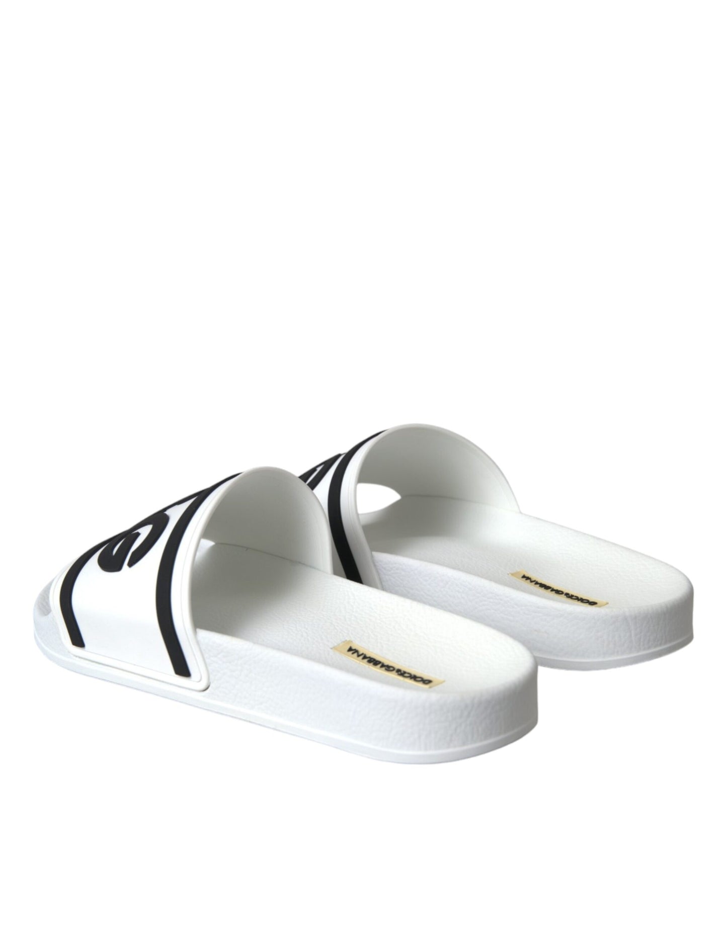 Dolce & Gabbana White Black Sandals Rubber Beachwear Shoes EU41 / US8