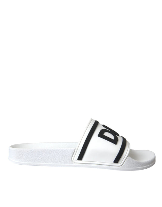 Dolce & Gabbana White Black Sandals Rubber Beachwear Shoes EU41 / US8