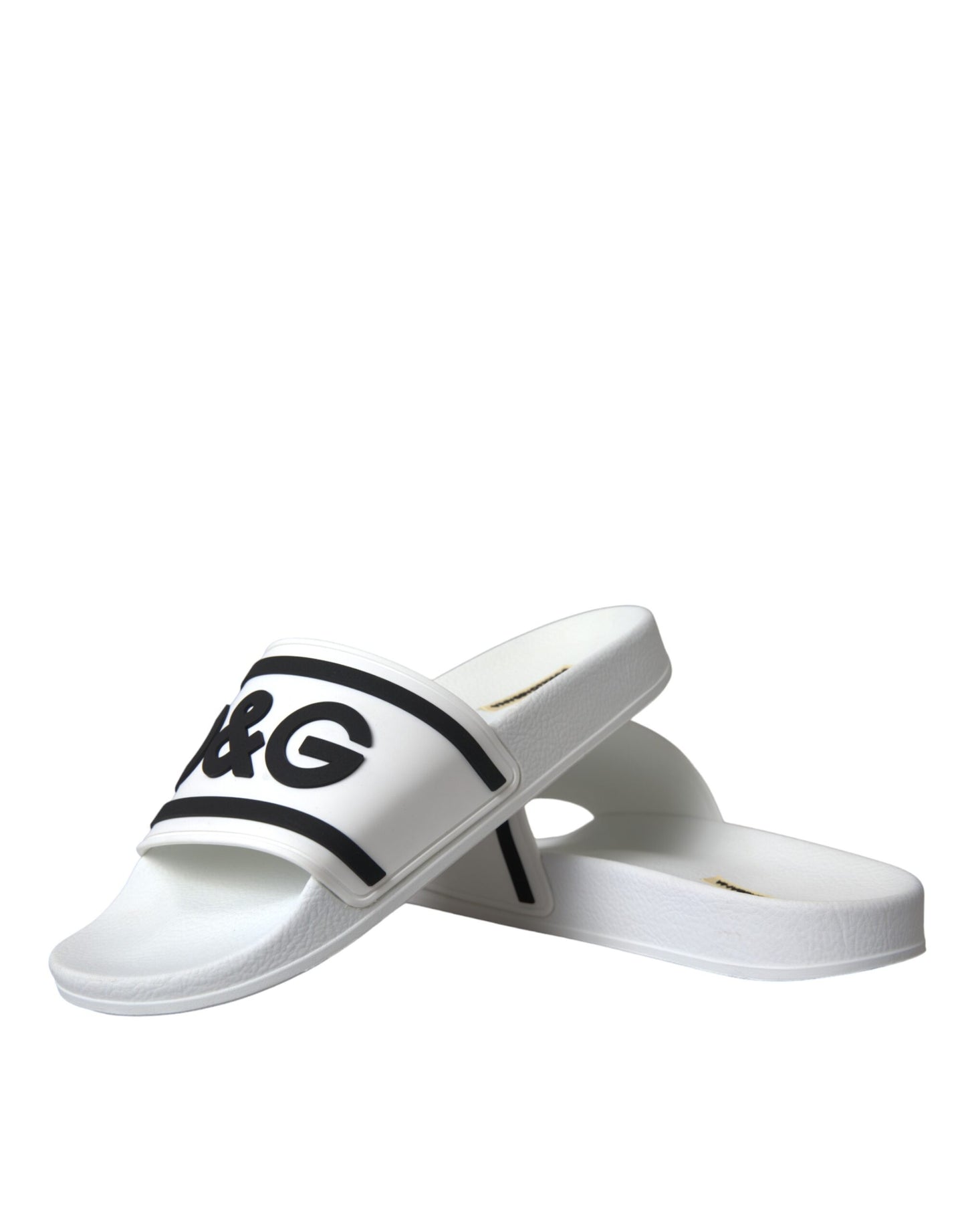 Dolce & Gabbana White Black Sandals Rubber Beachwear Shoes EU41 / US8