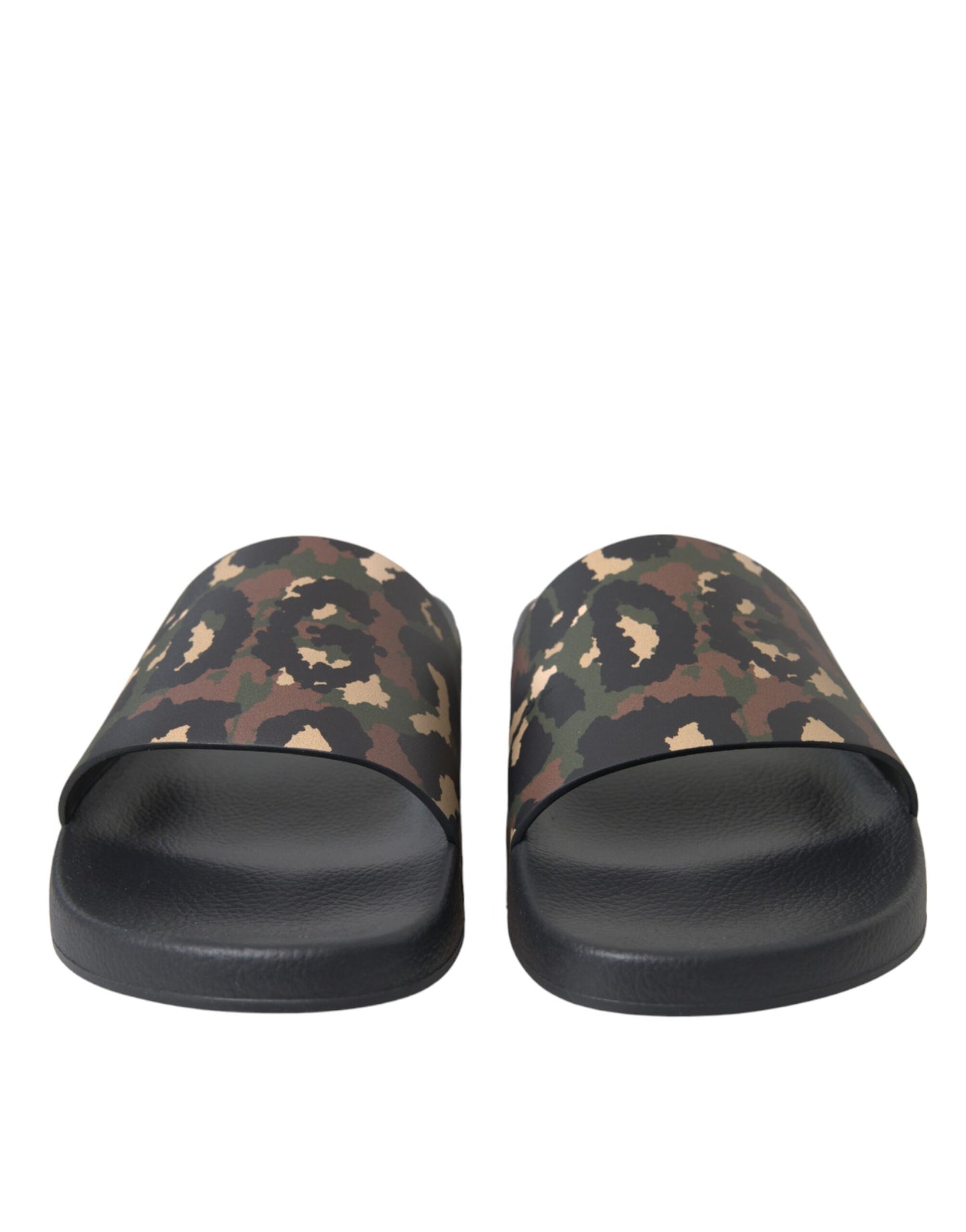 Dolce & Gabbana Multicolor Camouflage Leather Beachwear Men Shoes EU41 / US8