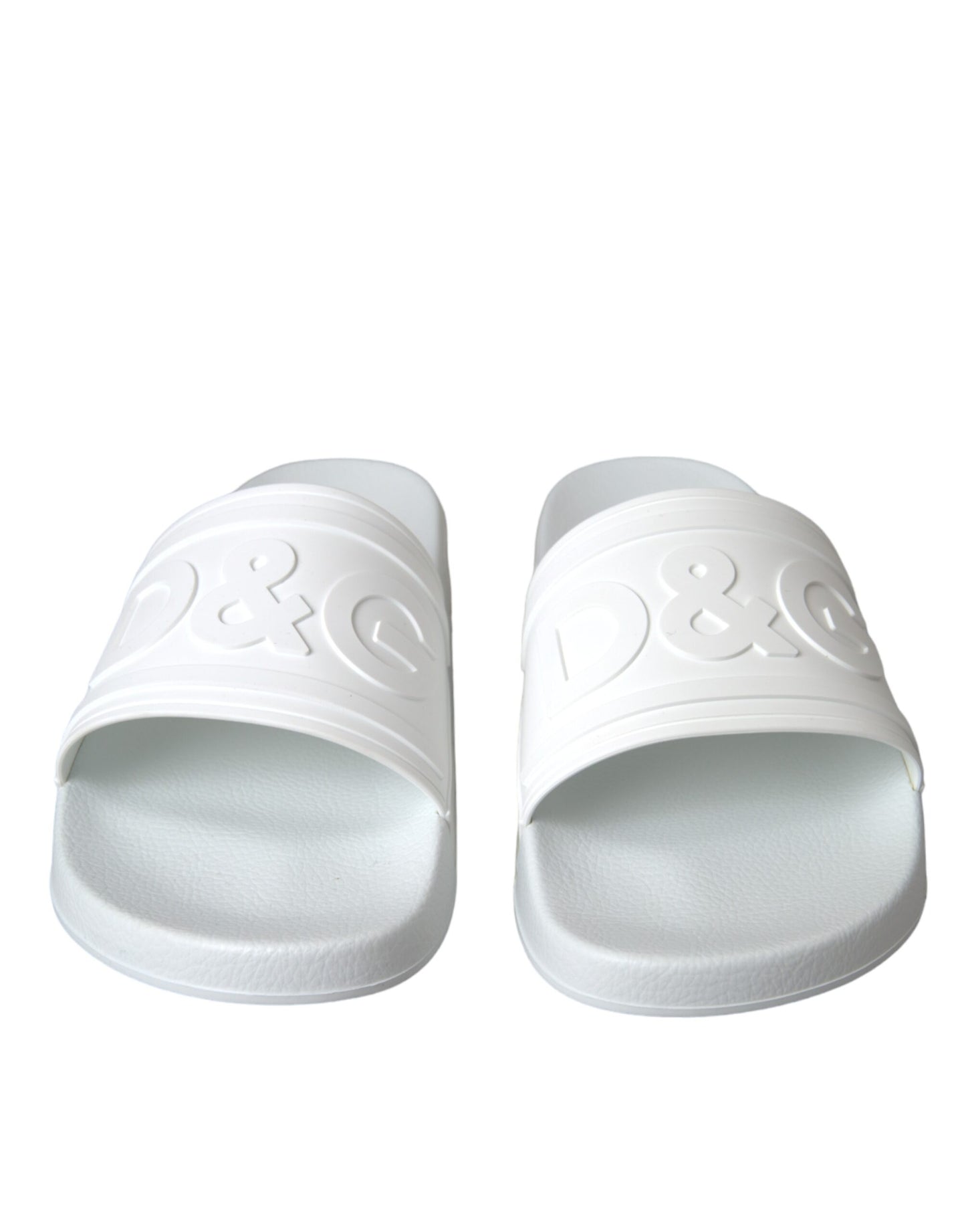 Dolce & Gabbana White Rubber Slides Sandals Beachwear Shoes EU47 / US14