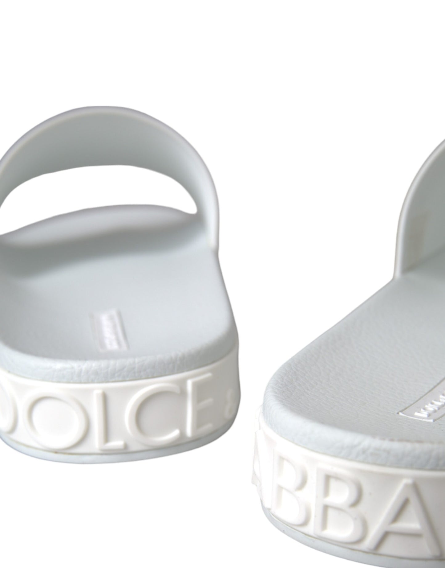 Dolce & Gabbana White Rubber Slides Sandals Beachwear Shoes EU47 / US14