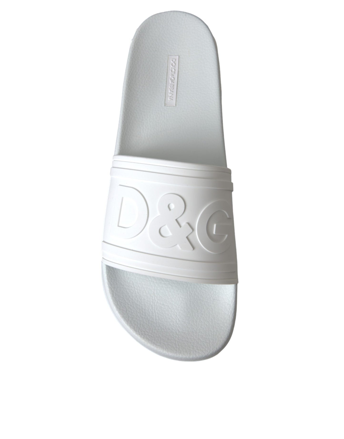 Dolce & Gabbana White Rubber Slides Sandals Beachwear Shoes EU47 / US14