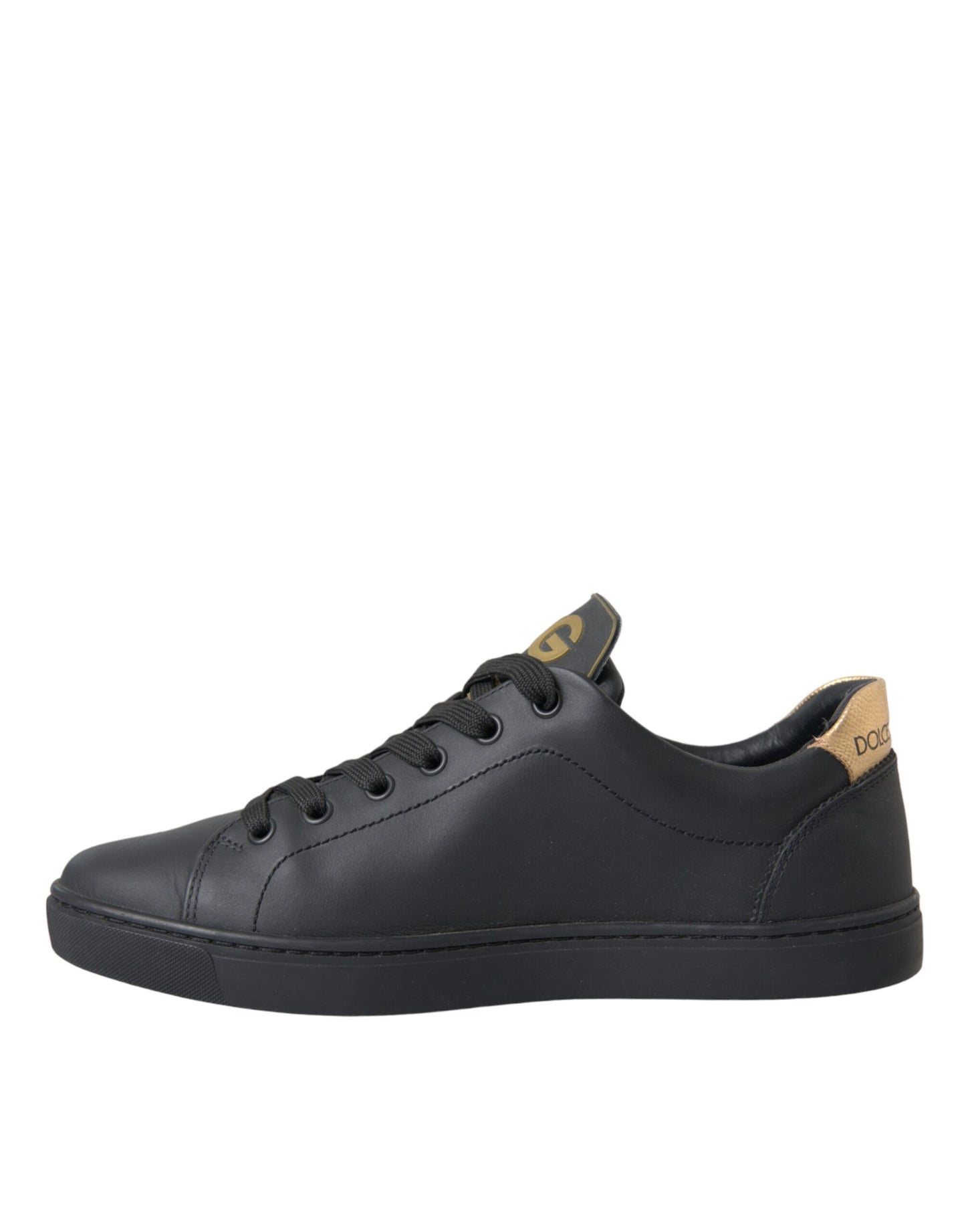 Dolce & Gabbana Black Leather Heart Embellished Sneakers Shoes EU39 / US6