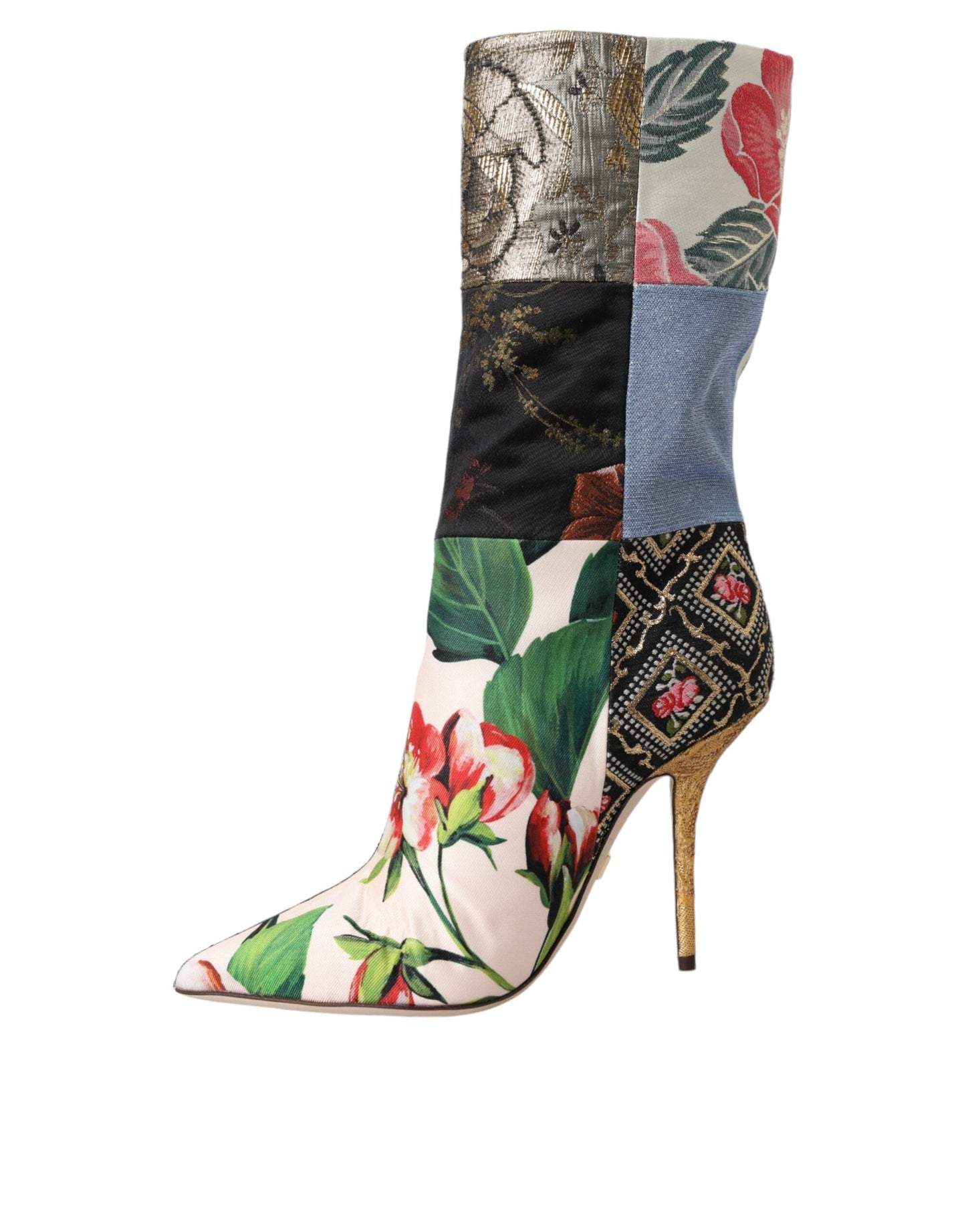 Dolce & Gabbana Multicolor Patchwork Print Heeled Boots Shoes EU36 / US5.5