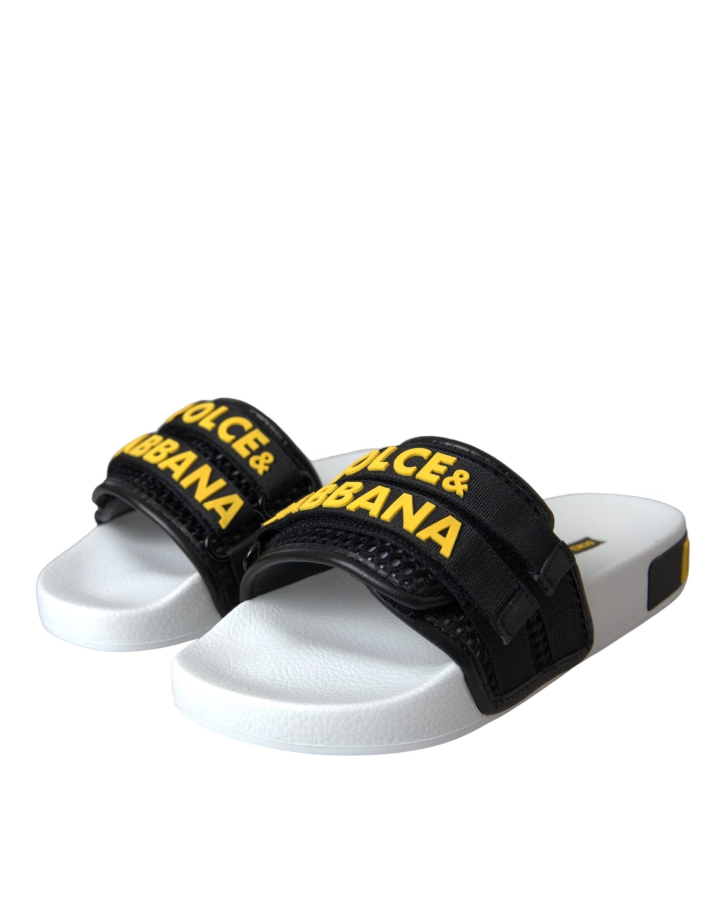 Dolce & Gabbana White Black Logo Beachwear Flats Sandals Shoes EU36 / US5.5