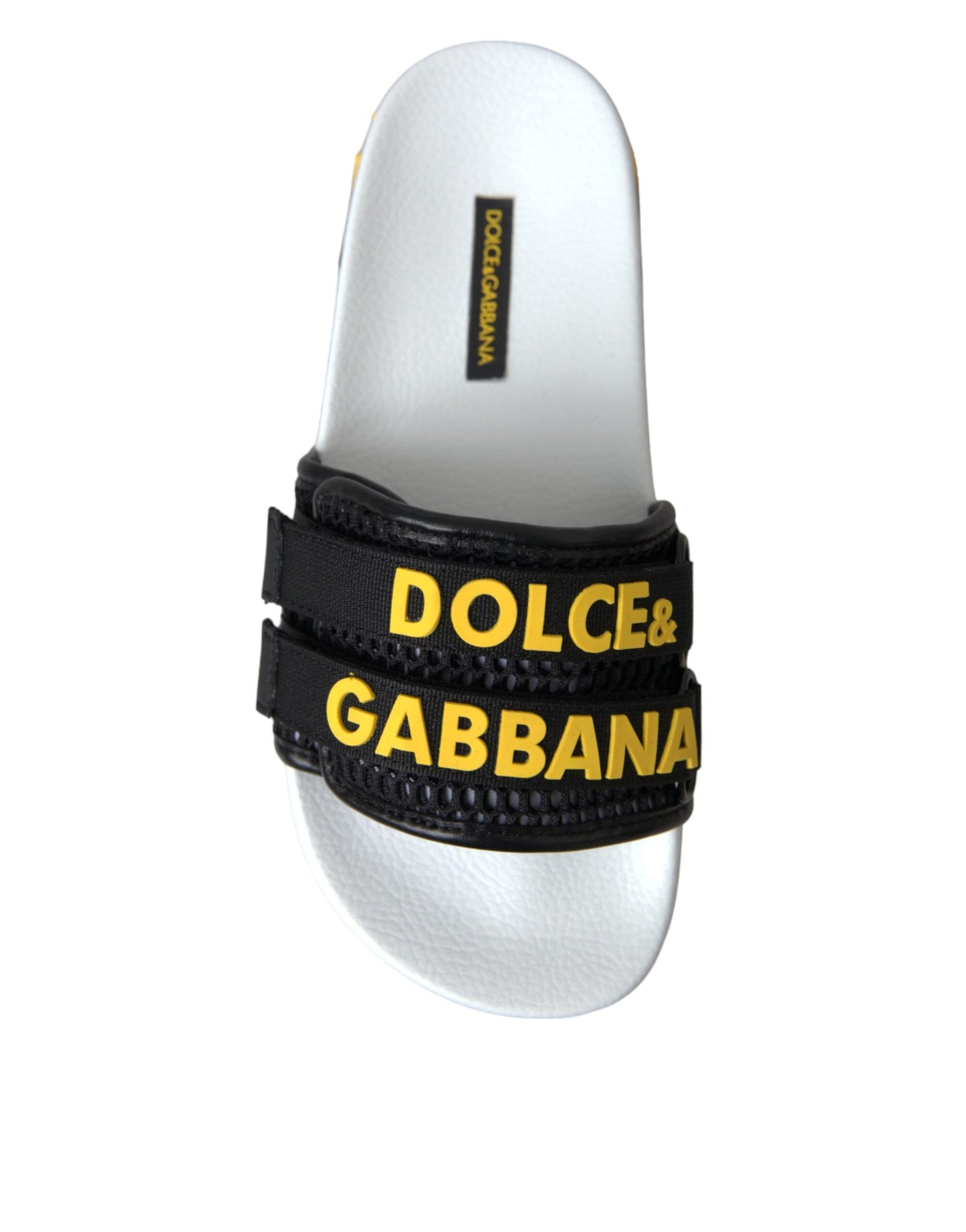 Dolce & Gabbana White Black Logo Beachwear Flats Sandals Shoes EU36 / US5.5