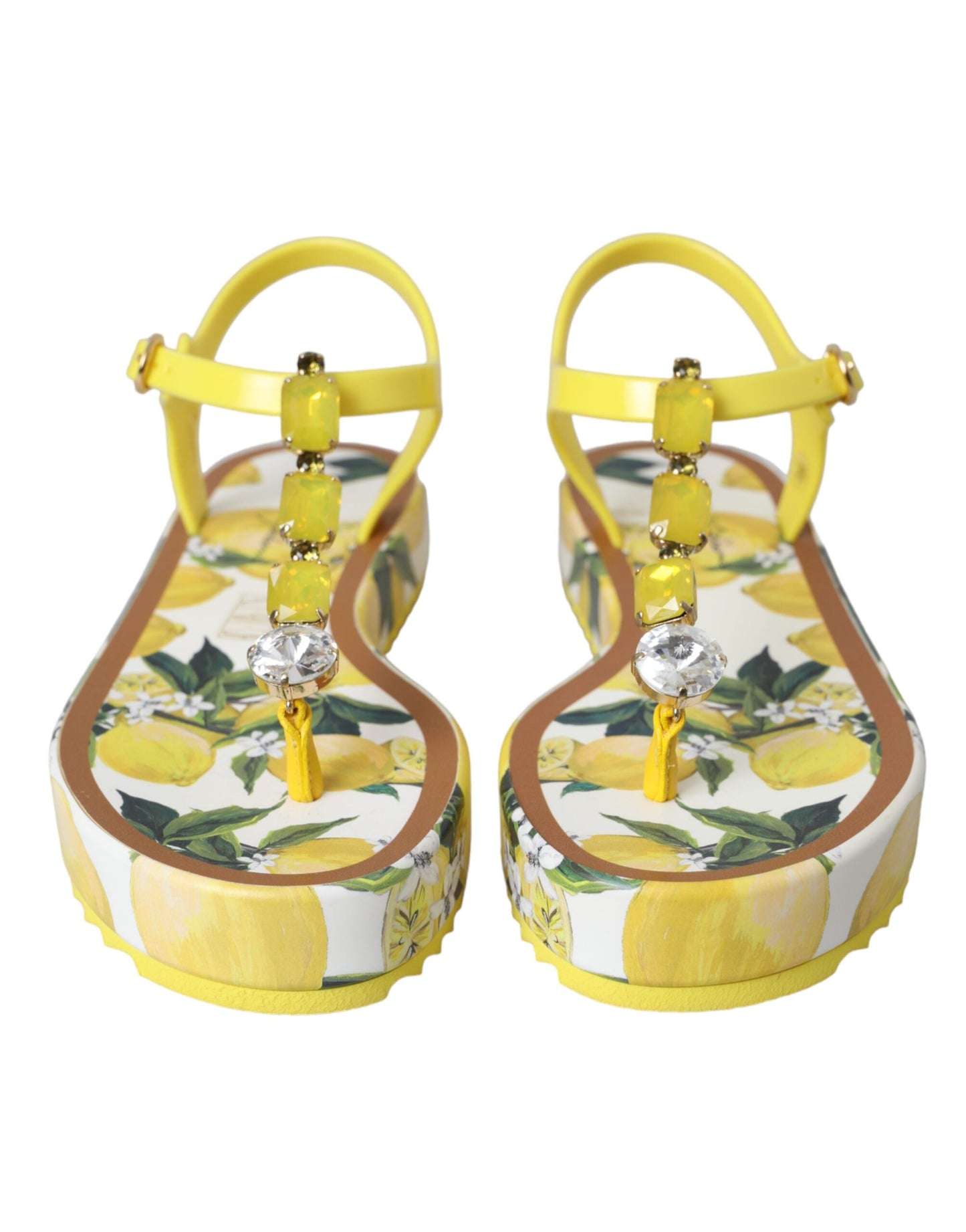 Dolce & Gabbana Yellow Lemon Beachwear Flats Sandals Shoes EU35 / US4.5