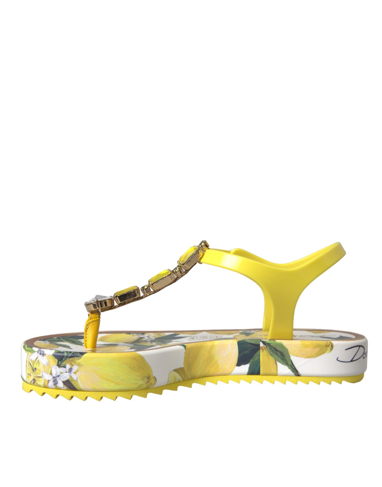 Dolce & Gabbana Yellow Lemon Beachwear Flats Sandals Shoes EU35 / US4.5