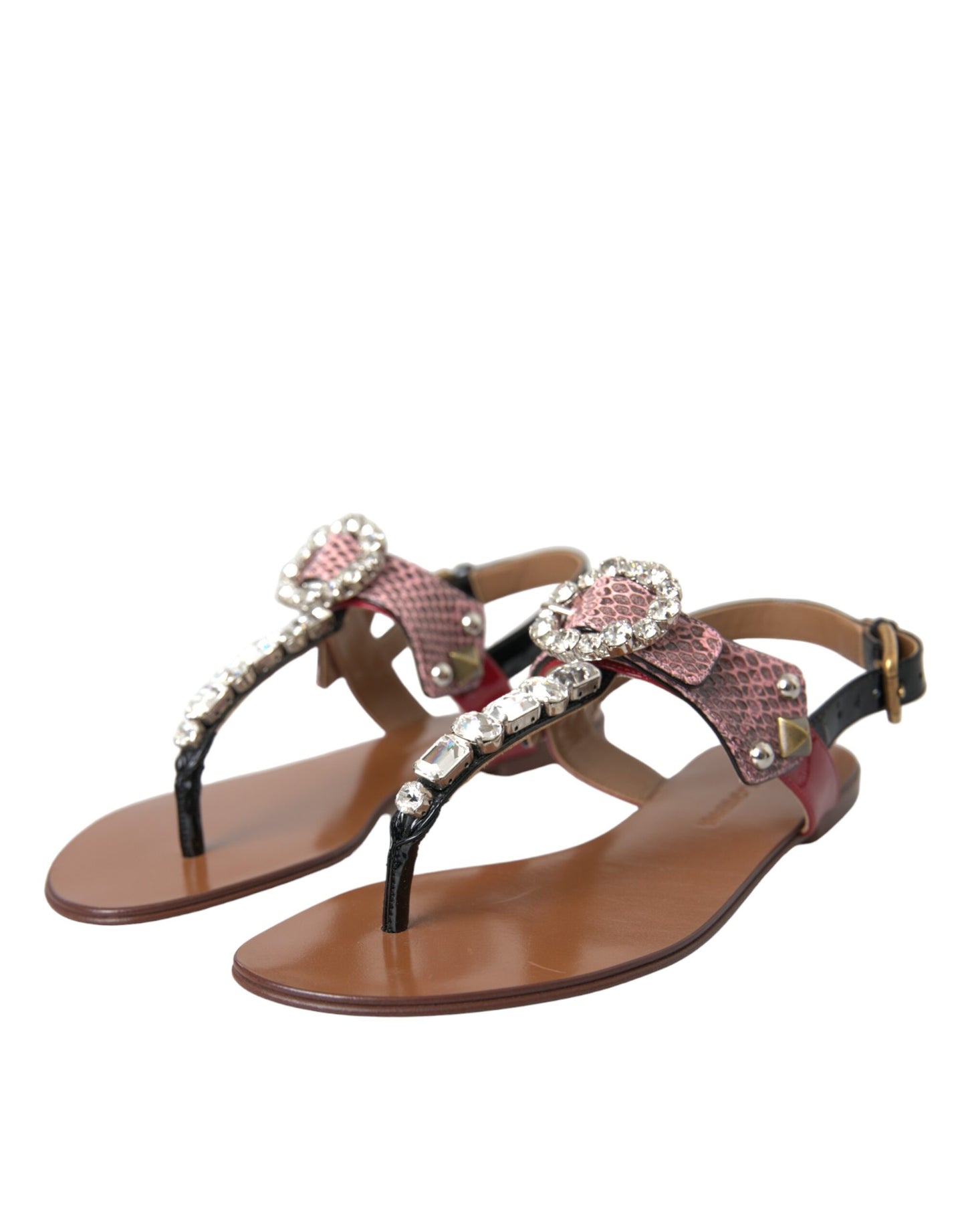 Dolce & Gabbana Multicolor Crystal Sandals Flip Flops Shoes EU36 / US5.5