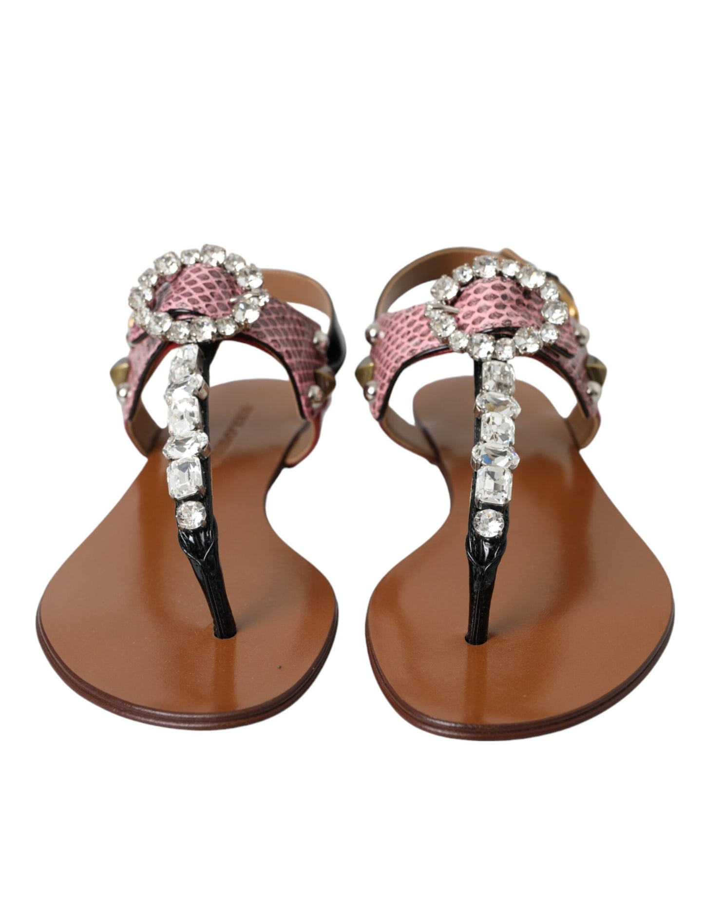 Dolce & Gabbana Multicolor Crystal Sandals Flip Flops Shoes EU38 / US7.5