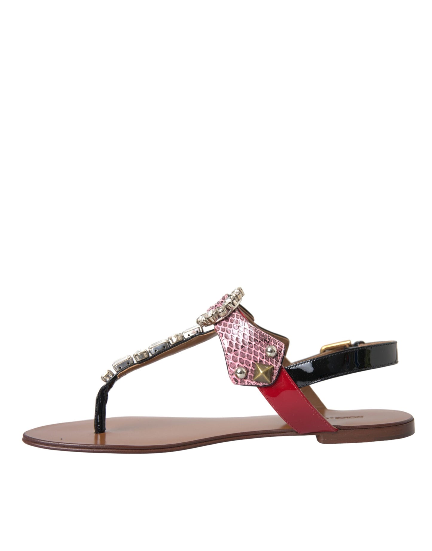 Dolce & Gabbana Multicolor Crystal Sandals Flip Flops Shoes EU38 / US7.5