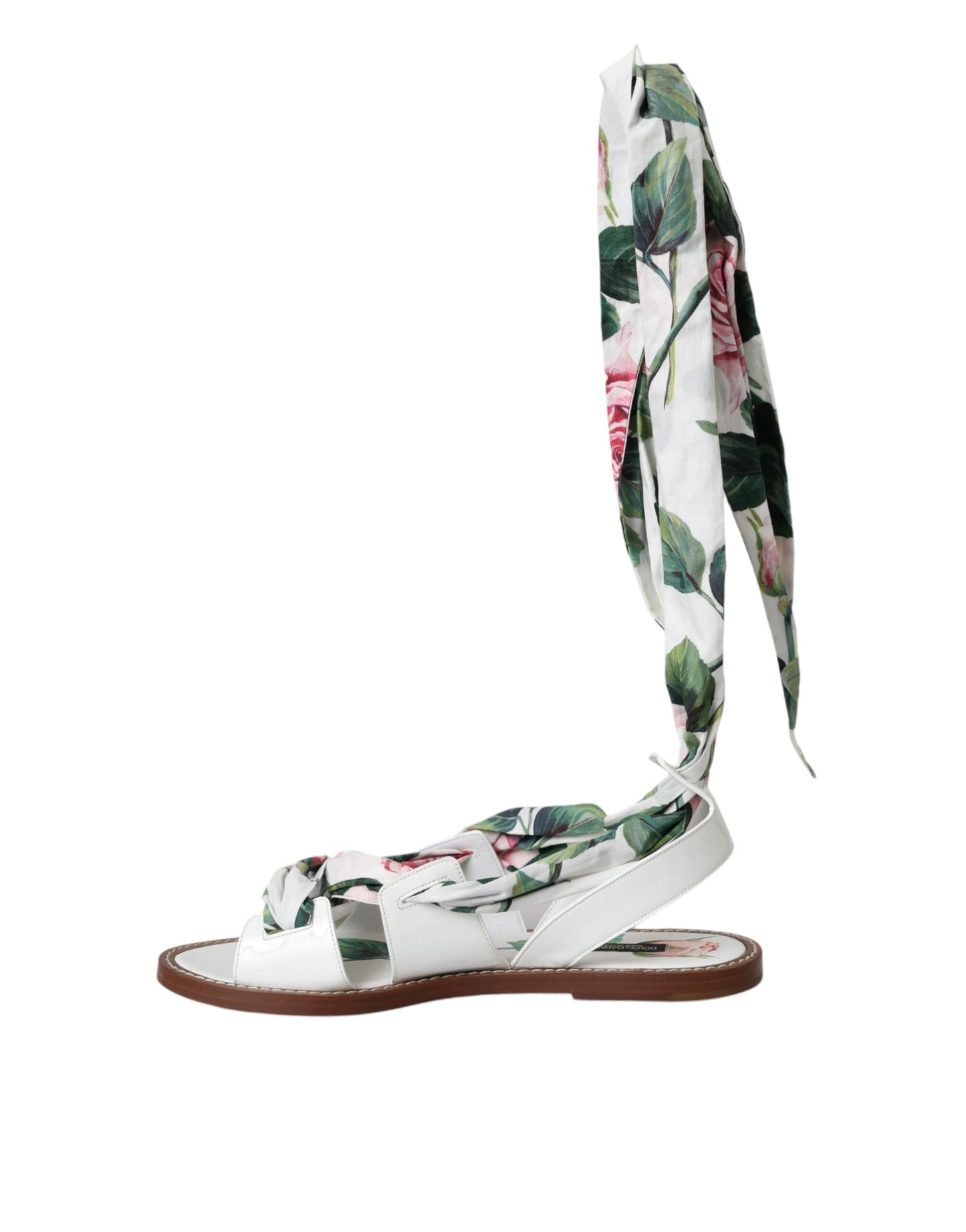 Dolce & Gabbana Multicolor Floral Print Ankle Wrap Sandals Shoes EU37 / US6.5