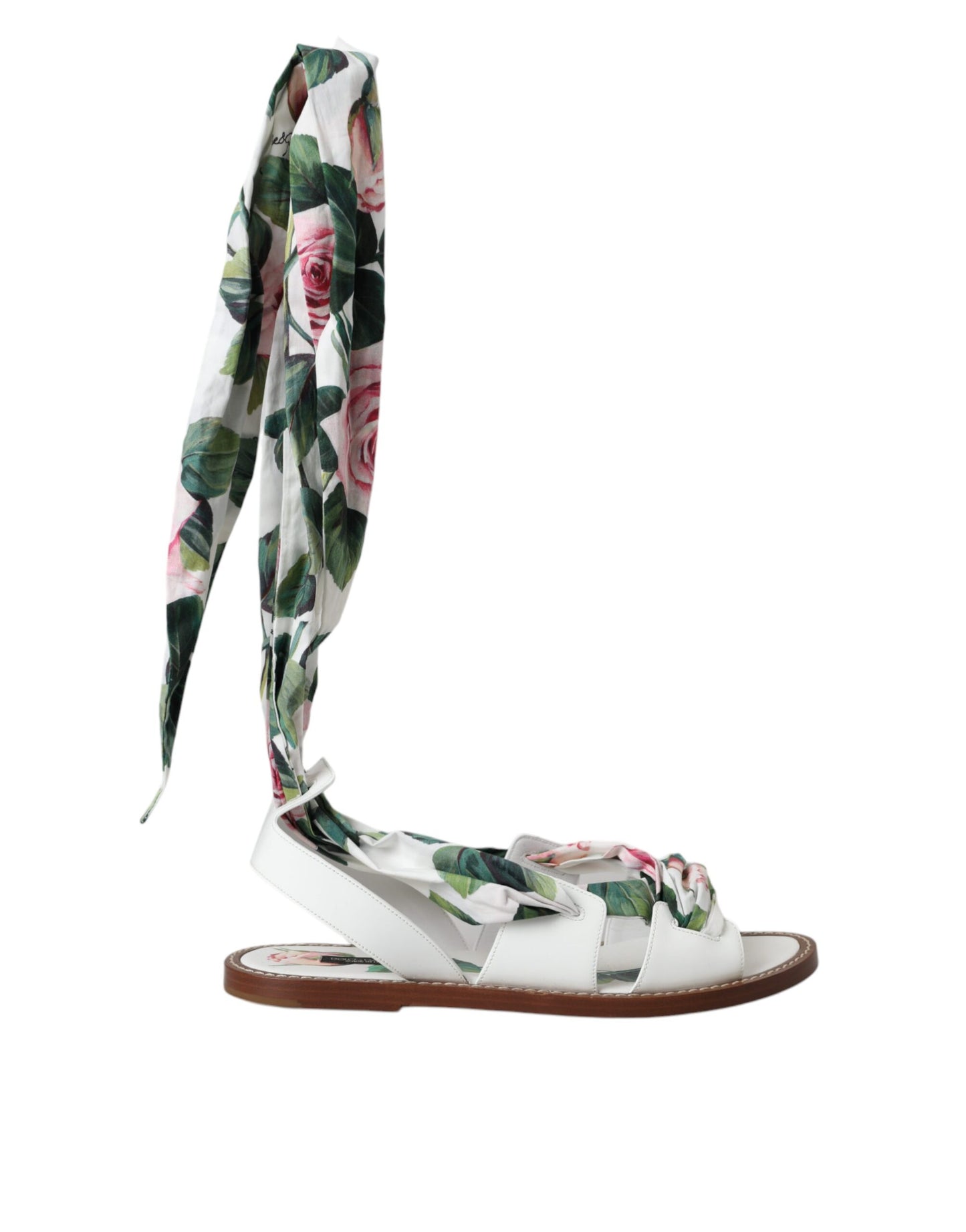 Dolce & Gabbana Multicolor Floral Print Ankle Wrap Sandals Shoes EU37 / US6.5