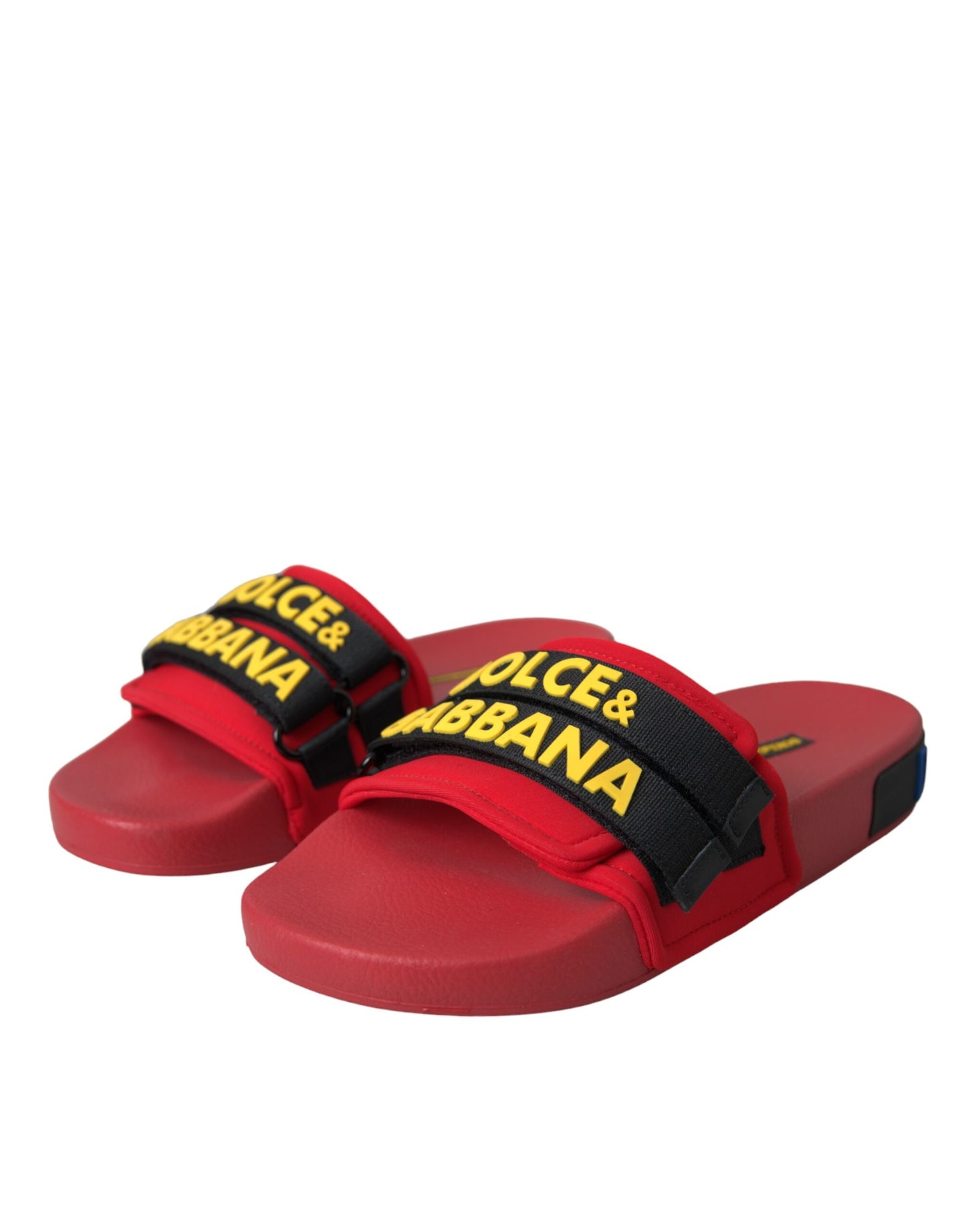 Dolce & Gabbana Red Black Logo Beachwear Flats Sandals Shoes EU36 / US5.5