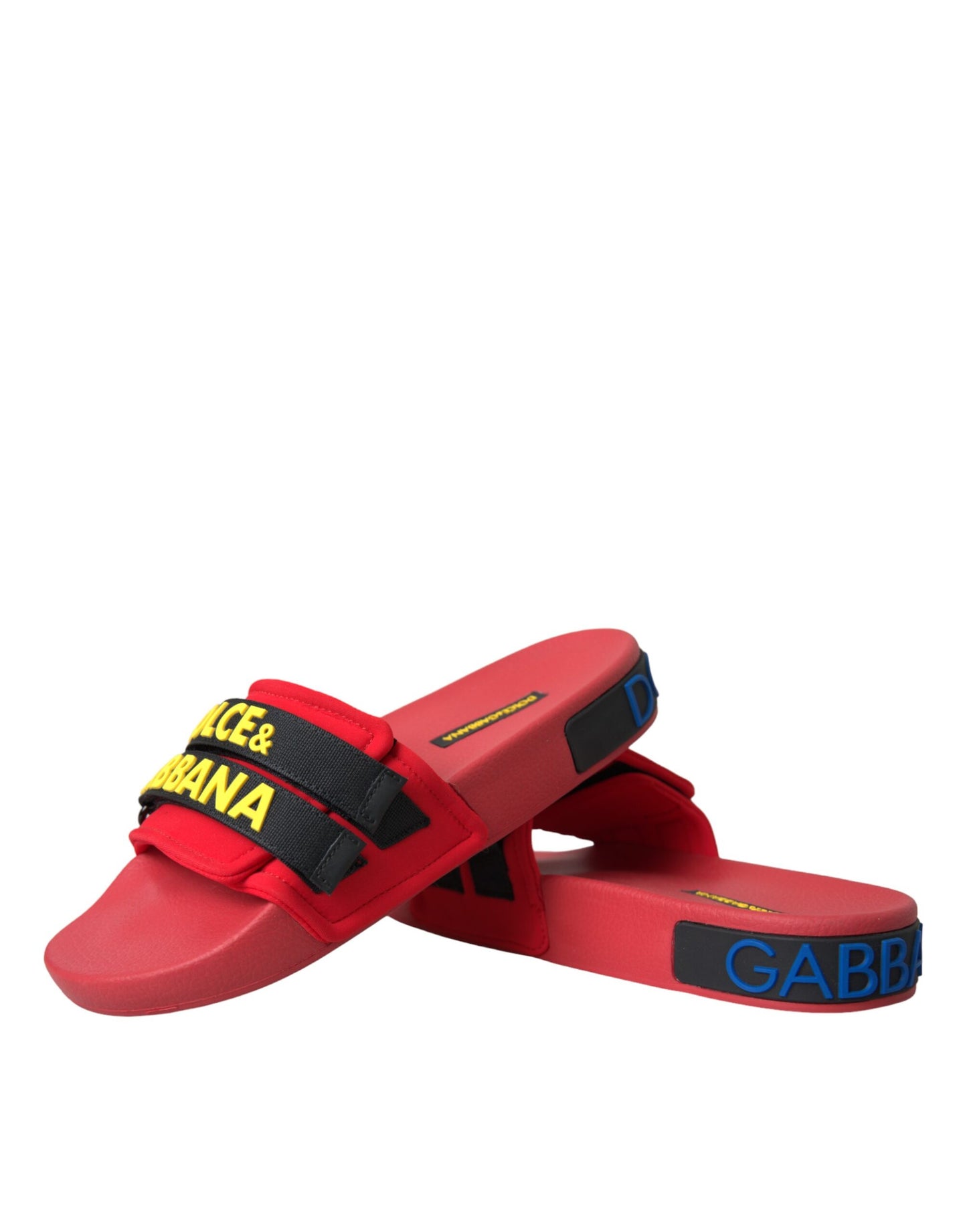 Dolce & Gabbana Red Black Logo Beachwear Flats Sandals Shoes EU36 / US5.5