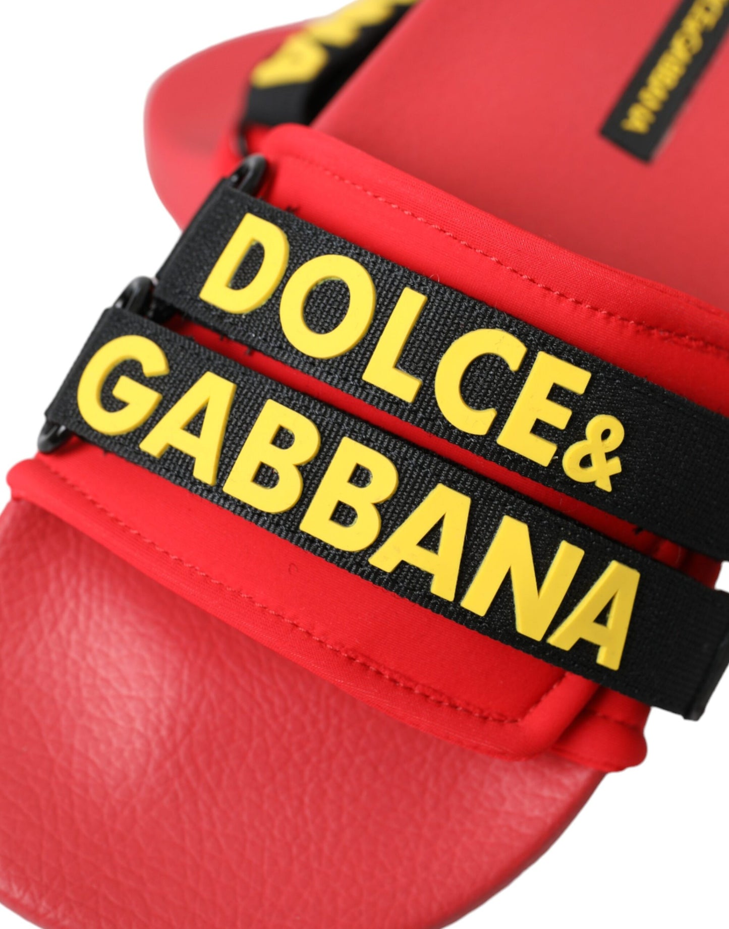 Dolce & Gabbana Red Black Logo Beachwear Flats Sandals Shoes EU36 / US5.5