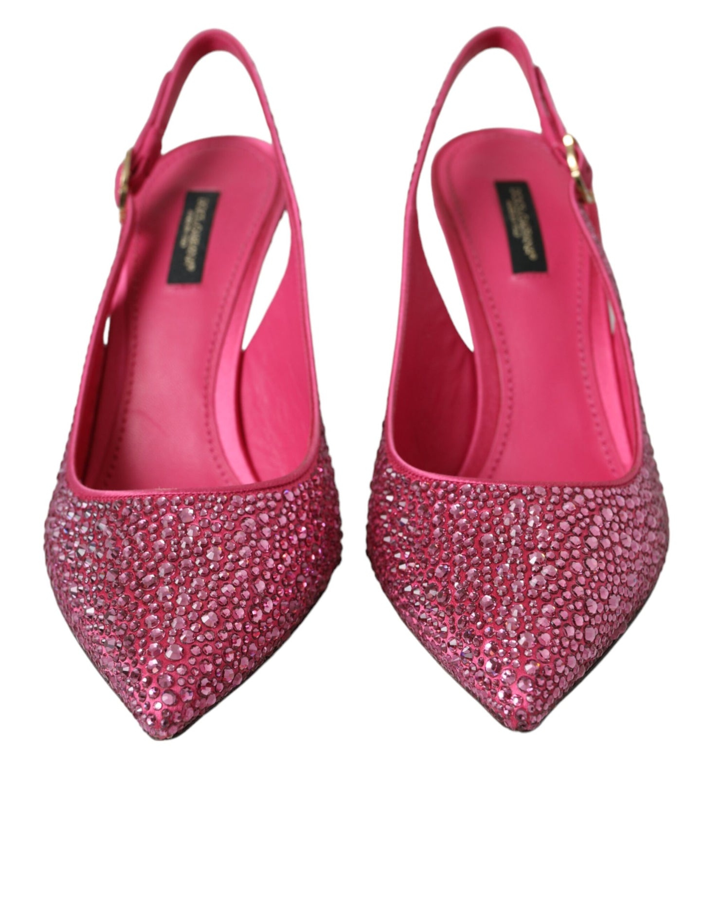 Dolce & Gabbana Pink Strass Crystal Heels Slingbacks Shoes EU39 / US8.5