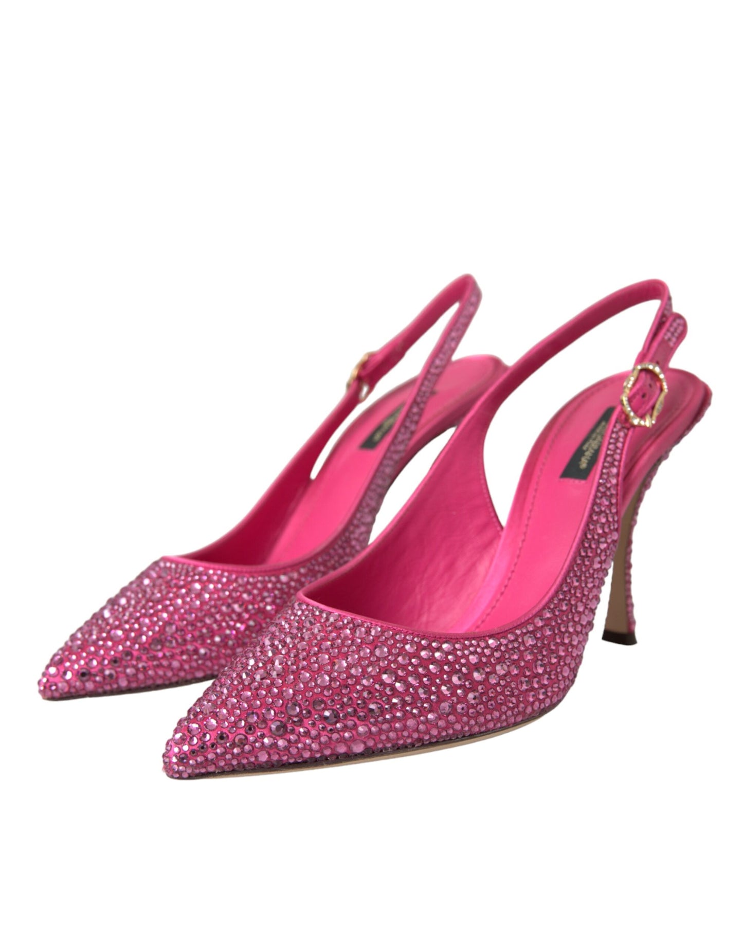 Dolce & Gabbana Pink Strass Crystal Heels Slingbacks Shoes EU39 / US8.5