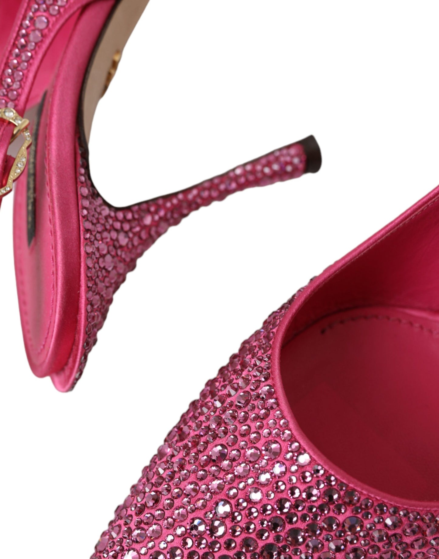 Dolce & Gabbana Pink Strass Crystal Heels Slingbacks Shoes EU39 / US8.5