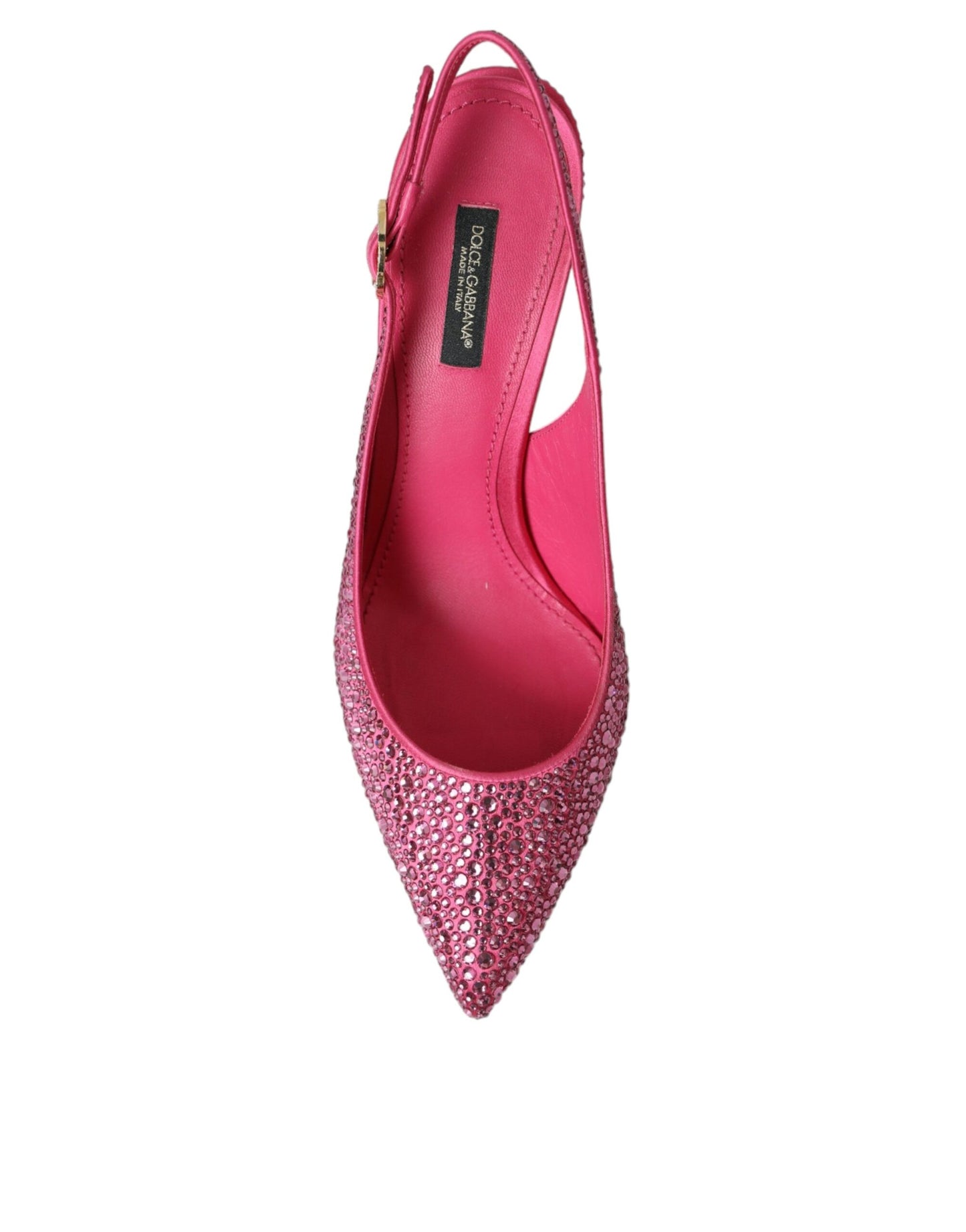 Dolce & Gabbana Pink Strass Crystal Heels Slingbacks Shoes EU39 / US8.5