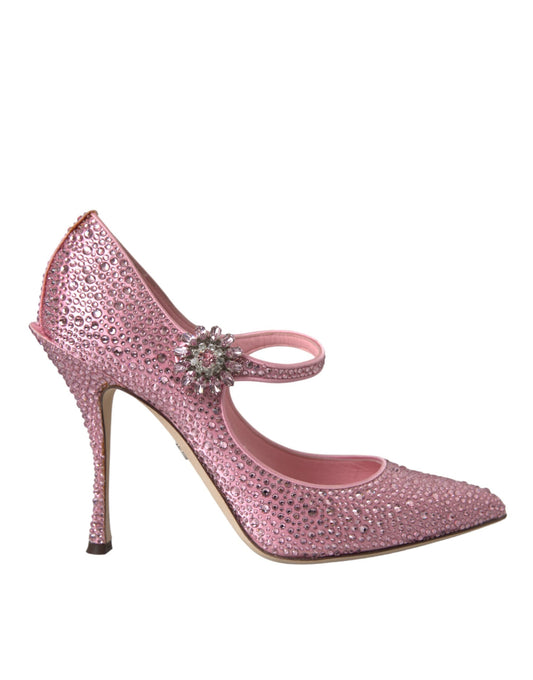 Dolce & Gabbana Pink Strass Crystal Heels Pumps Shoes EU39 / US8.5