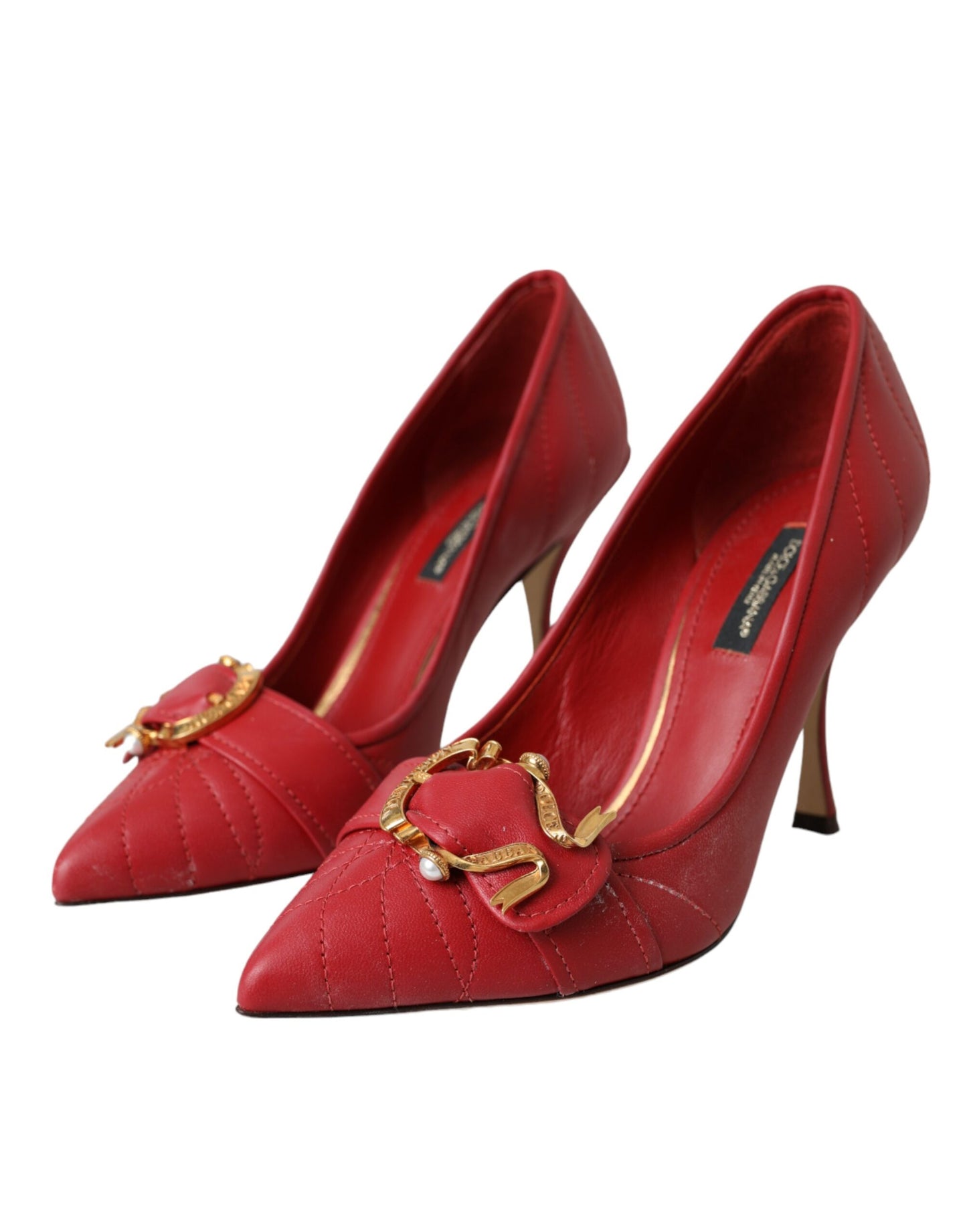 Dolce & Gabbana Red Devotion Leather Heels Pumps Shoes EU36 / US5.5